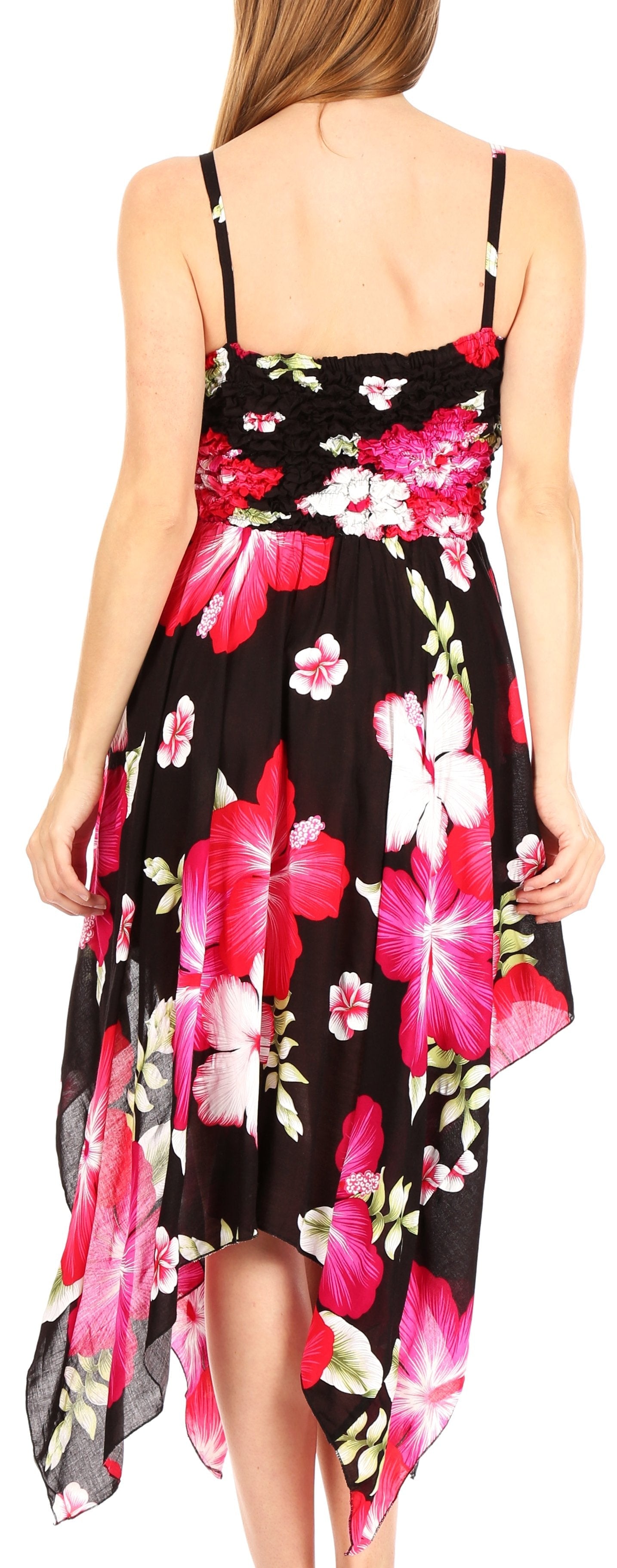Sakkas Hamisi Women's Tube Spaghetti Strap Floral Print Summer Casual Short Dress - Concordia Style Boutique