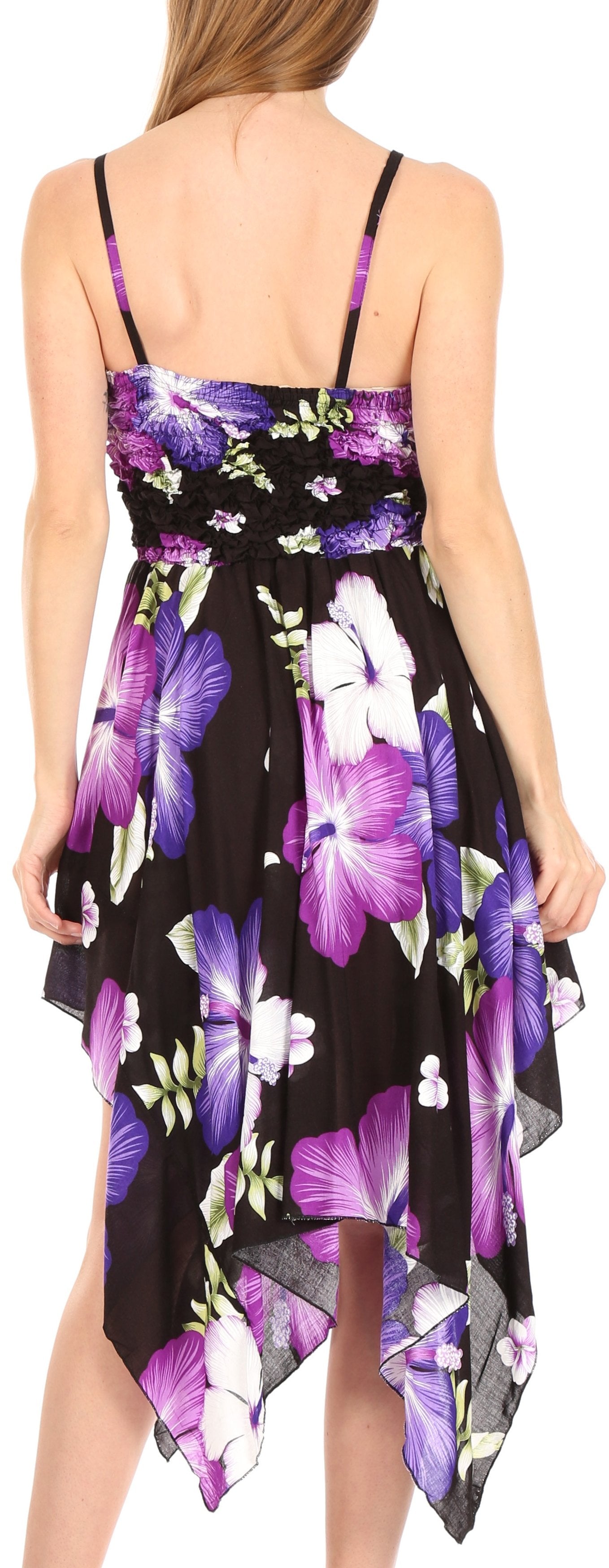 Sakkas Hamisi Women's Tube Spaghetti Strap Floral Print Summer Casual Short Dress - Concordia Style Boutique