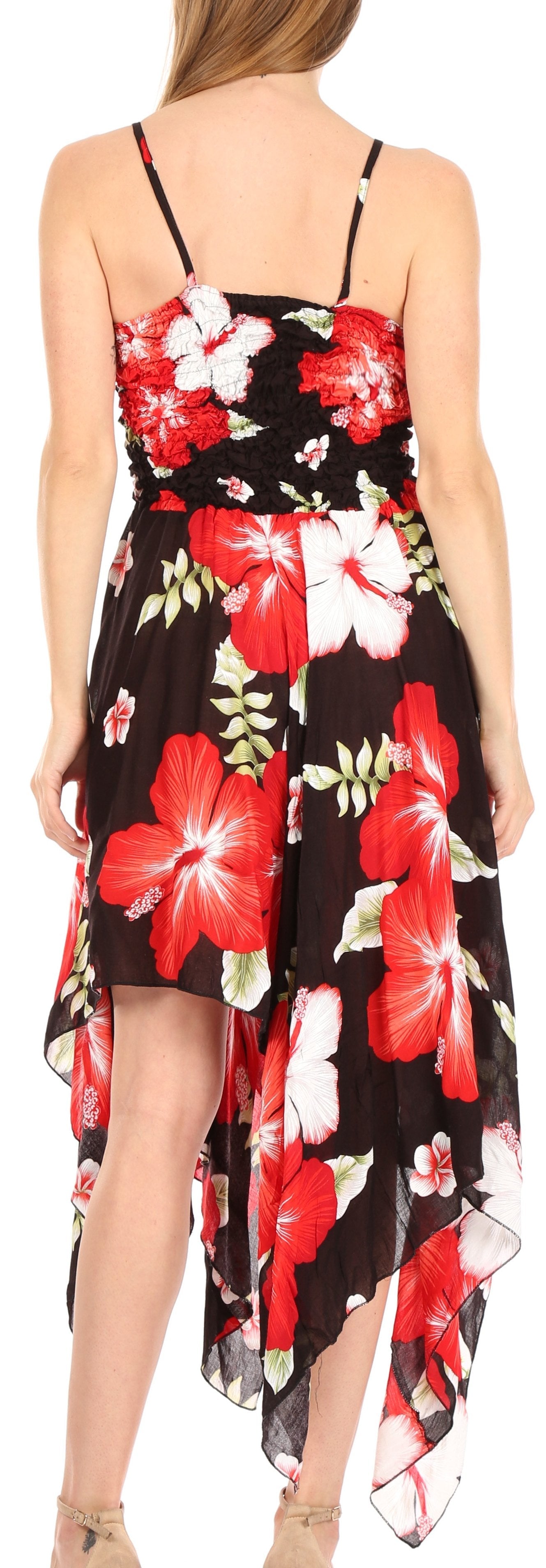 Sakkas Hamisi Women's Tube Spaghetti Strap Floral Print Summer Casual Short Dress - Concordia Style Boutique
