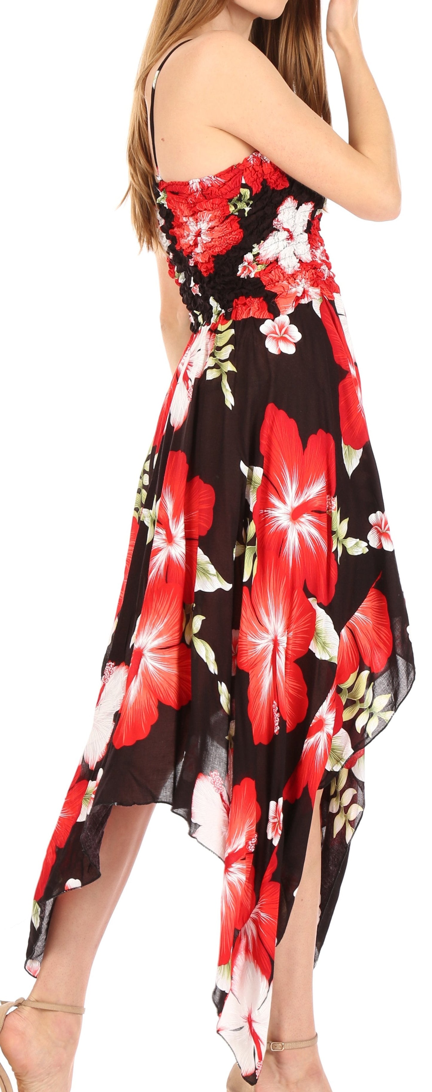 Sakkas Hamisi Women's Tube Spaghetti Strap Floral Print Summer Casual Short Dress - Concordia Style Boutique