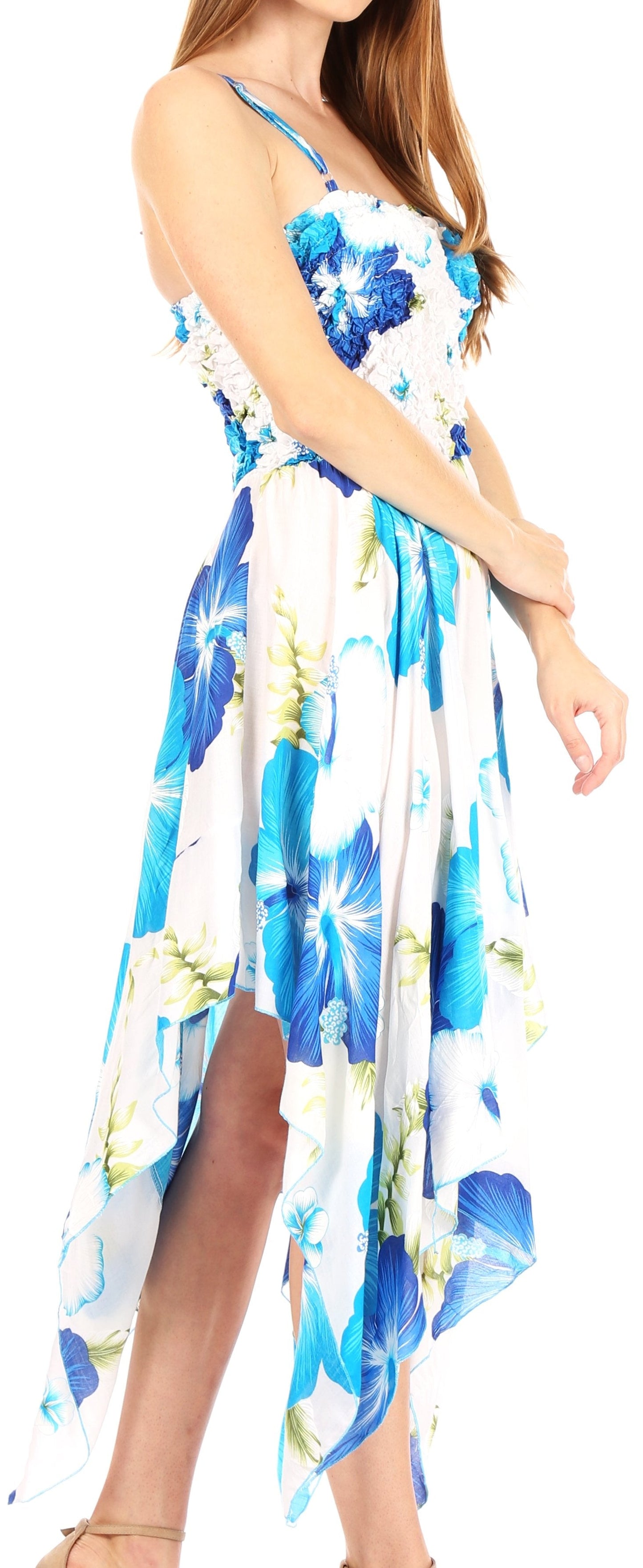Sakkas Hamisi Women's Tube Spaghetti Strap Floral Print Summer Casual Short Dress - Concordia Style Boutique