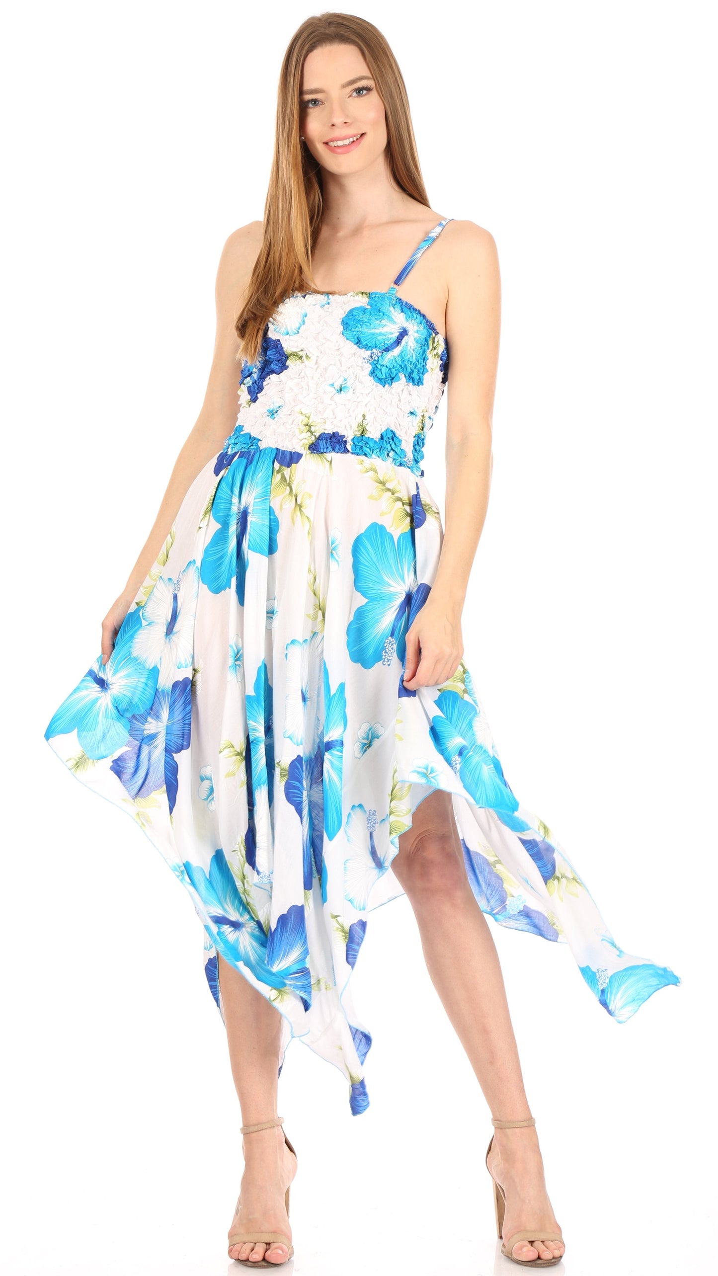 Sakkas Hamisi Women's Tube Spaghetti Strap Floral Print Summer Casual Short Dress - Concordia Style Boutique
