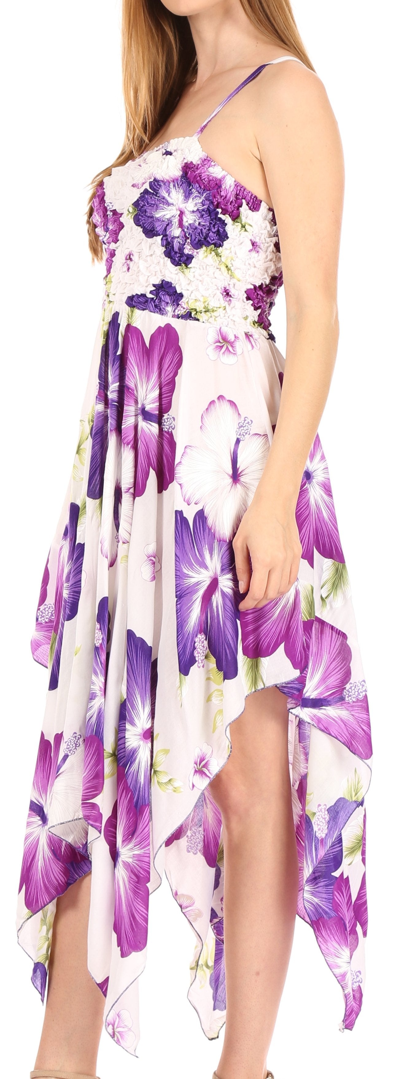 Sakkas Hamisi Women's Tube Spaghetti Strap Floral Print Summer Casual Short Dress - Concordia Style Boutique