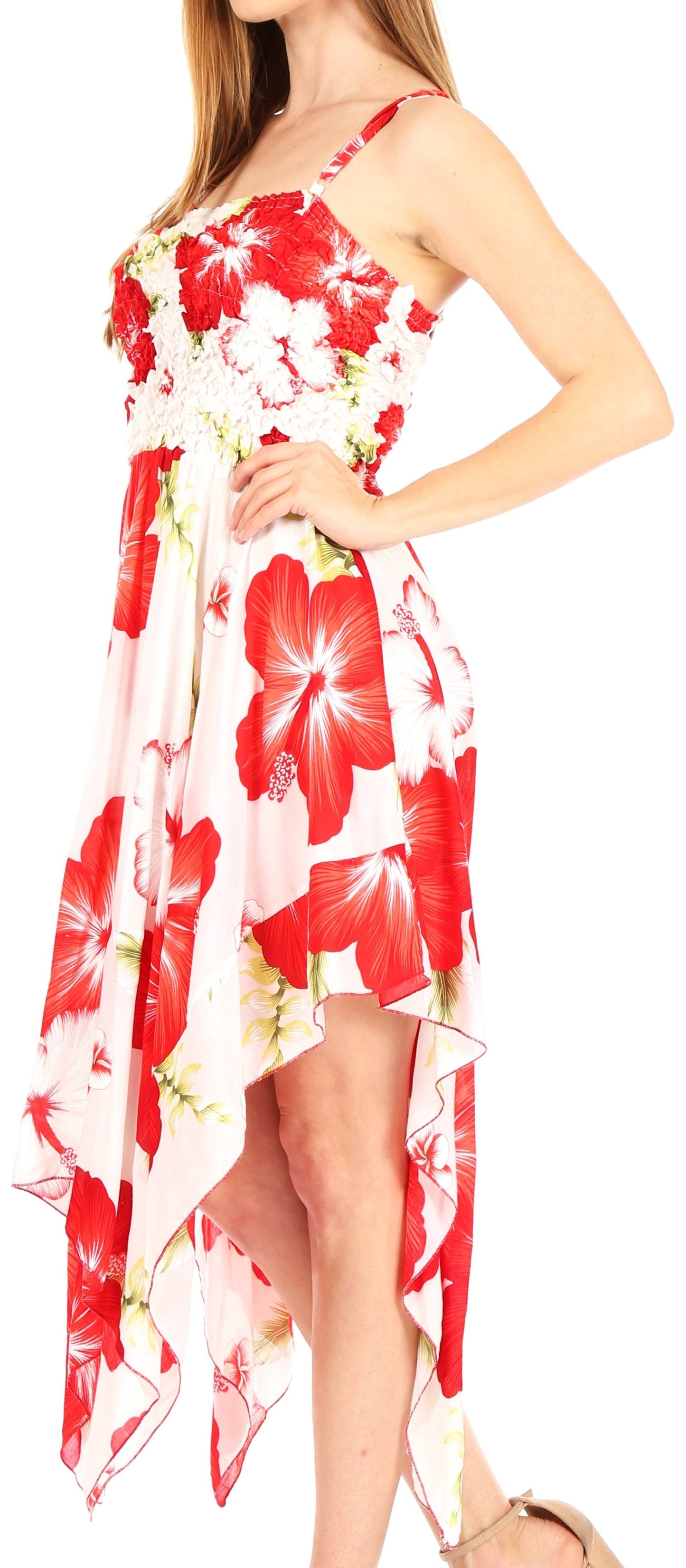 Sakkas Hamisi Women's Tube Spaghetti Strap Floral Print Summer Casual Short Dress - Concordia Style Boutique