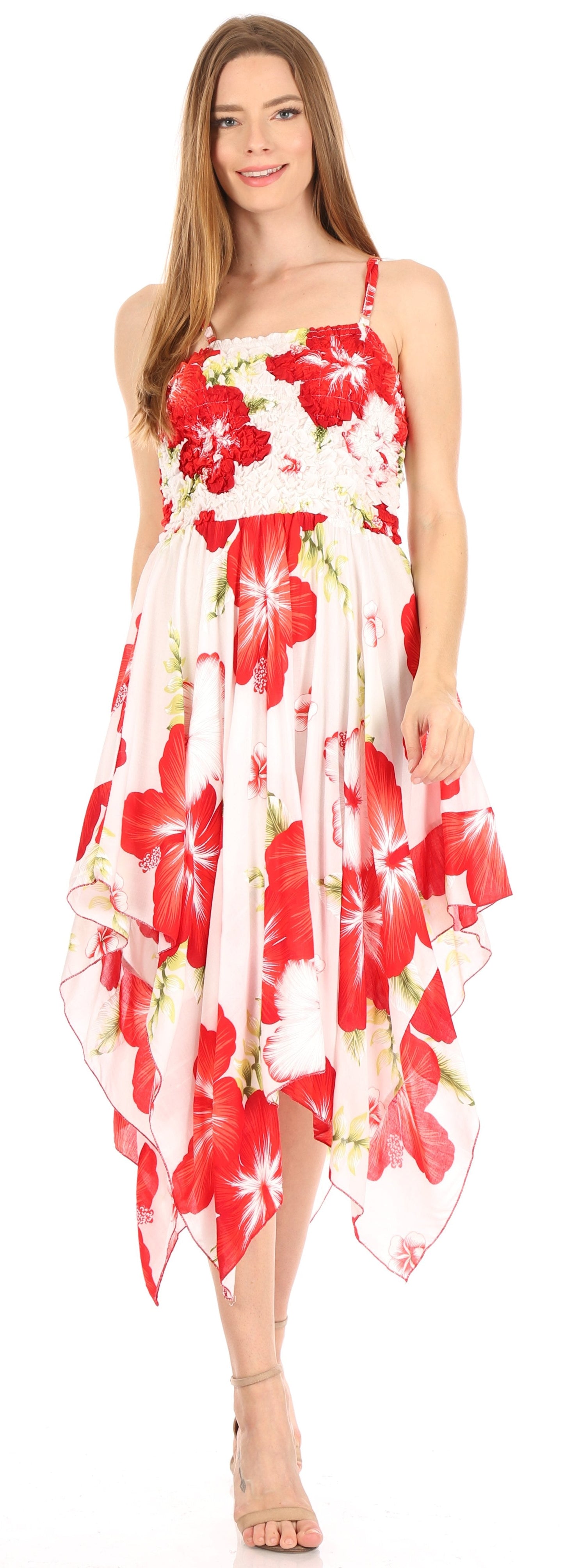 Sakkas Hamisi Women's Tube Spaghetti Strap Floral Print Summer Casual Short Dress - Concordia Style Boutique