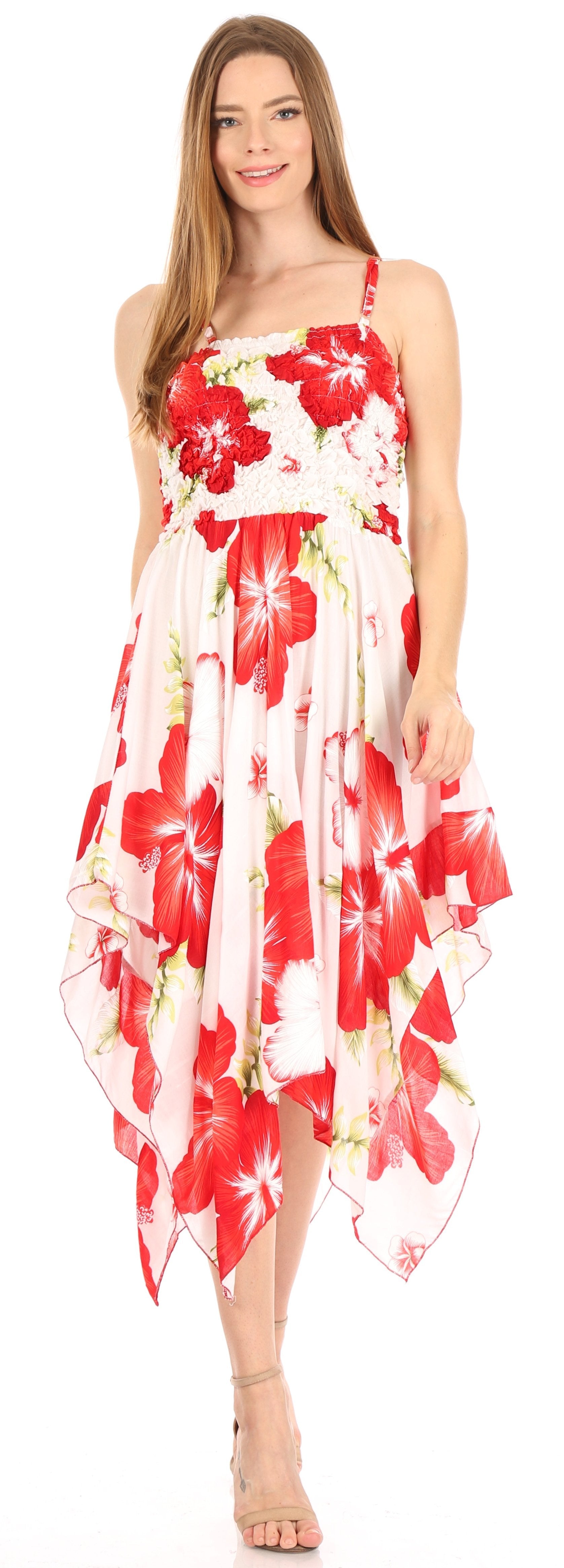 Sakkas Hamisi Women's Tube Spaghetti Strap Floral Print Summer Casual Short Dress - Concordia Style Boutique