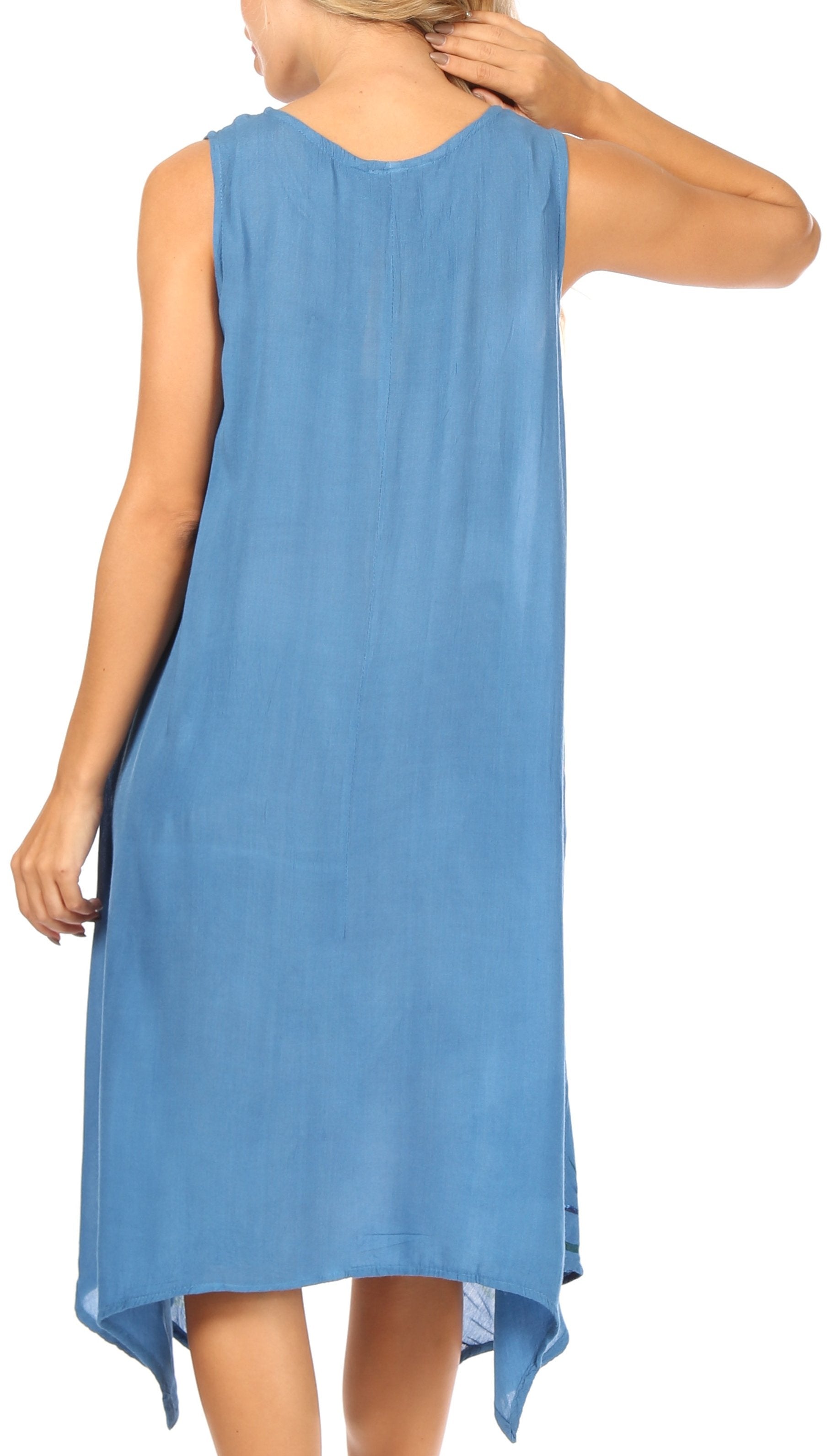 Sakkas Tinna Women's Casual Sleeveless Tank Flare Midi Boho Print Dress Cover-up - Concordia Style Boutique