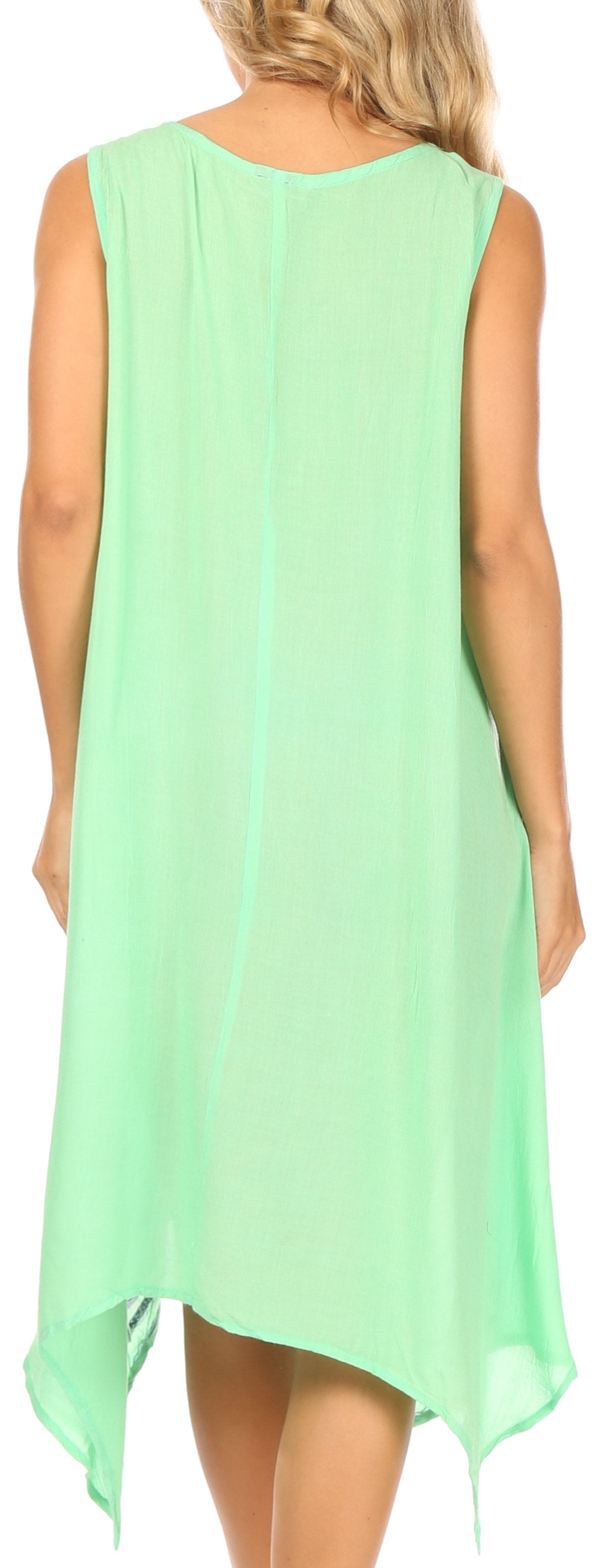 Sakkas Tinna Women's Casual Sleeveless Tank Flare Midi Boho Print Dress Cover-up - Concordia Style Boutique