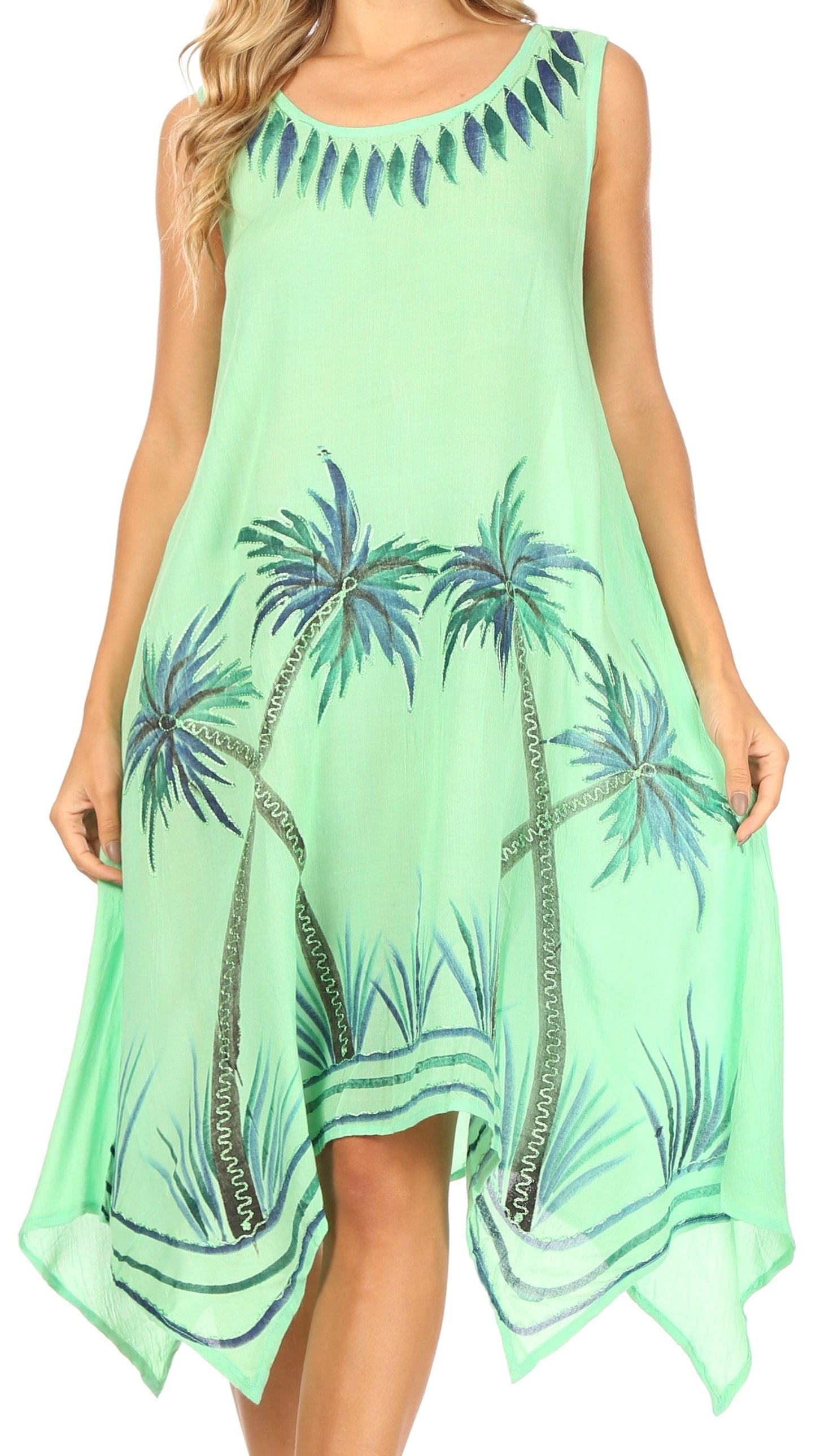 Sakkas Tinna Women's Casual Sleeveless Tank Flare Midi Boho Print Dress Cover-up - Concordia Style Boutique