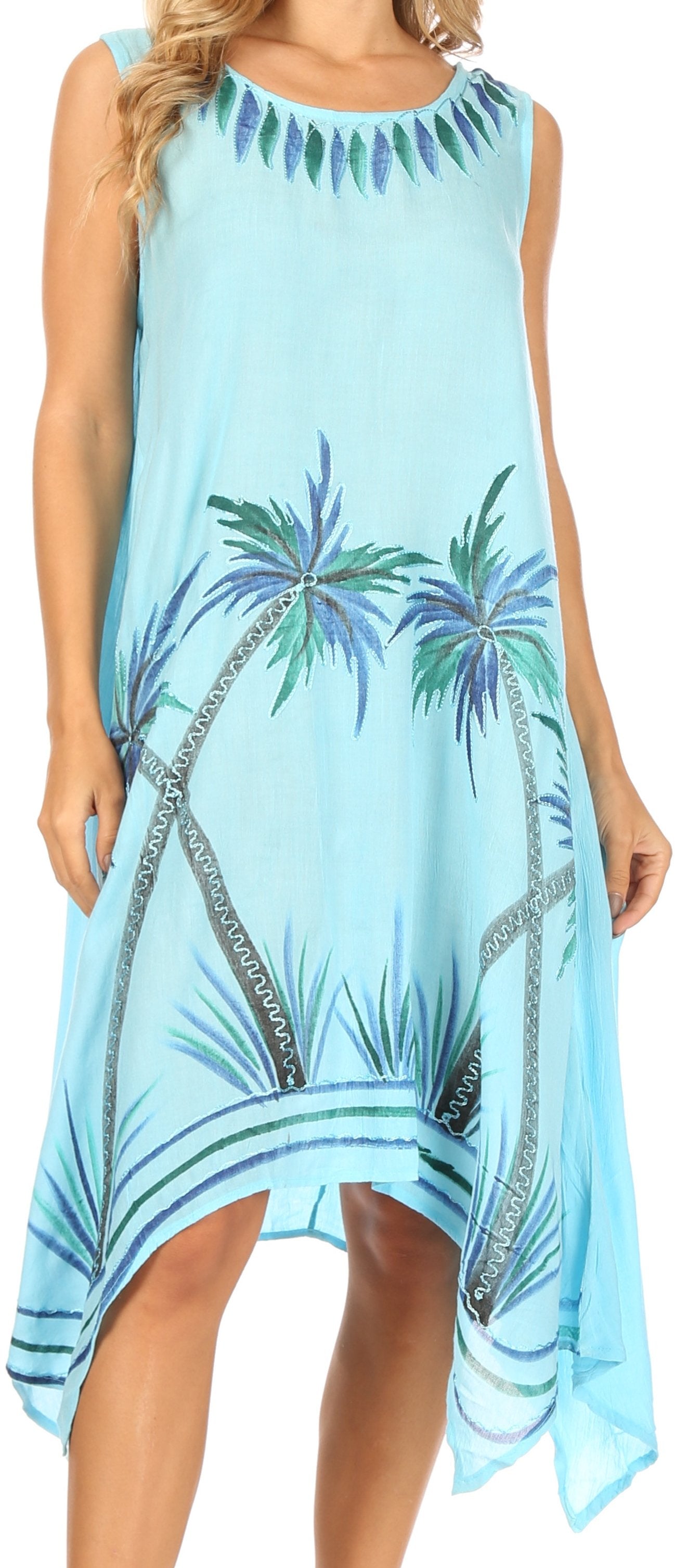Sakkas Tinna Women's Casual Sleeveless Tank Flare Midi Boho Print Dress Cover-up - Concordia Style Boutique