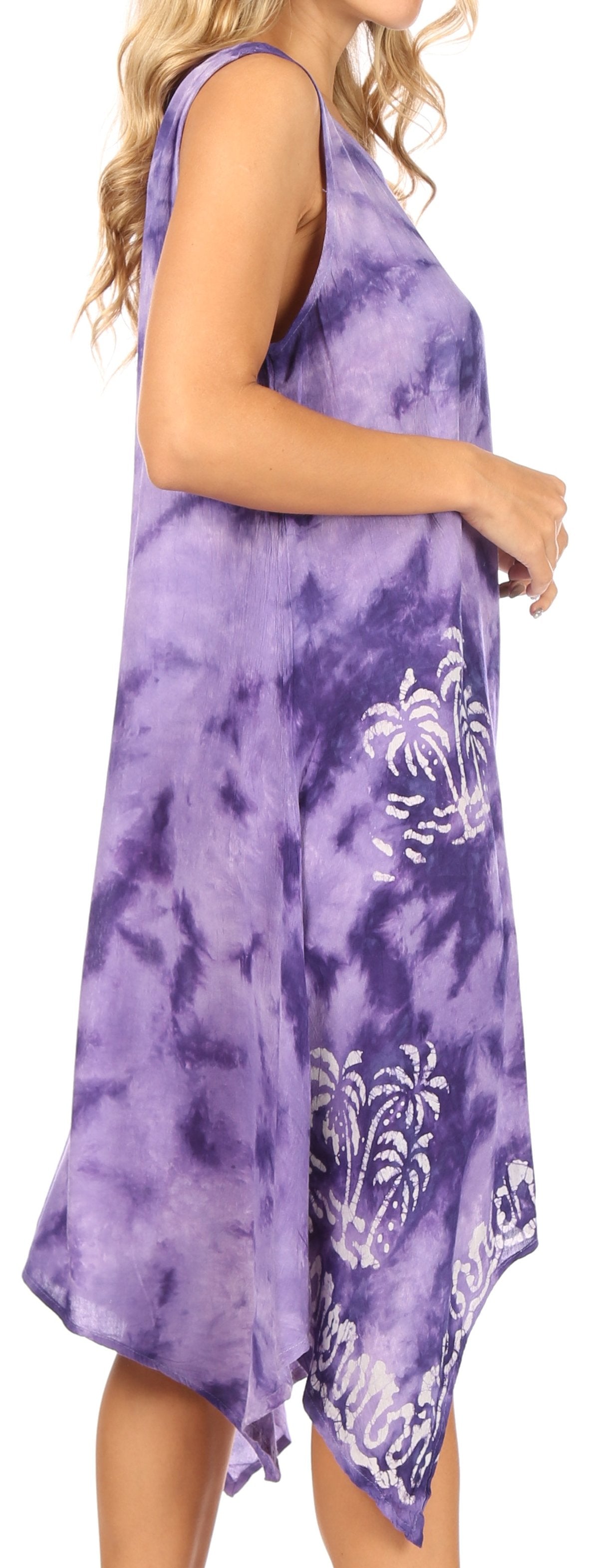 Sakkas Tinna Women's Casual Sleeveless Tank Flare Midi Boho Print Dress Cover-up - Concordia Style Boutique
