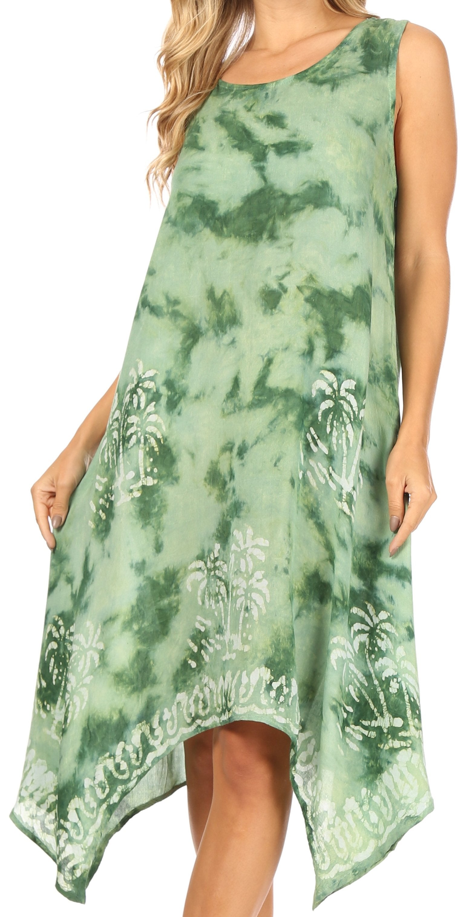 Sakkas Tinna Women's Casual Sleeveless Tank Flare Midi Boho Print Dress Cover-up - Concordia Style Boutique