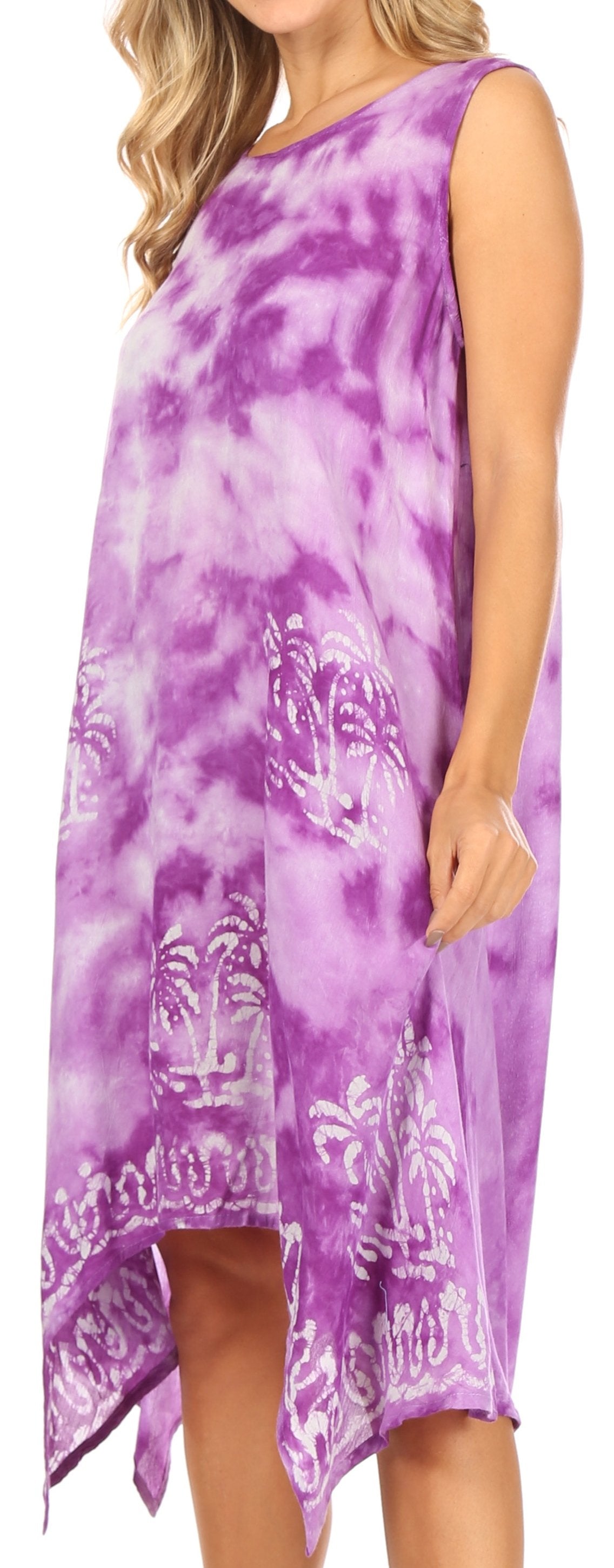 Sakkas Tinna Women's Casual Sleeveless Tank Flare Midi Boho Print Dress Cover-up - Concordia Style Boutique