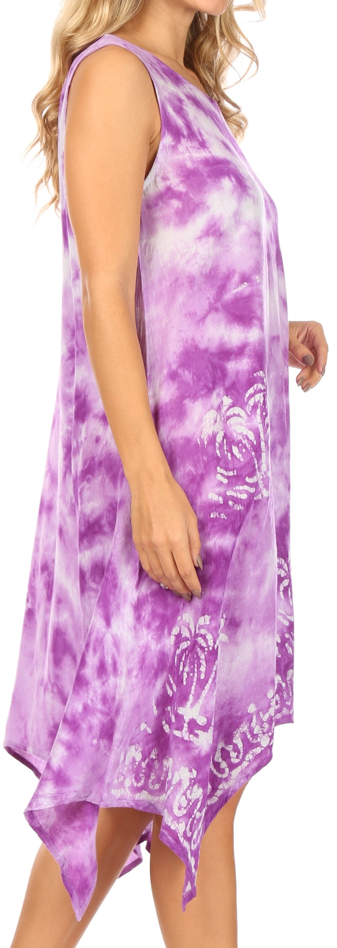 Sakkas Tinna Women's Casual Sleeveless Tank Flare Midi Boho Print Dress Cover-up - Concordia Style Boutique
