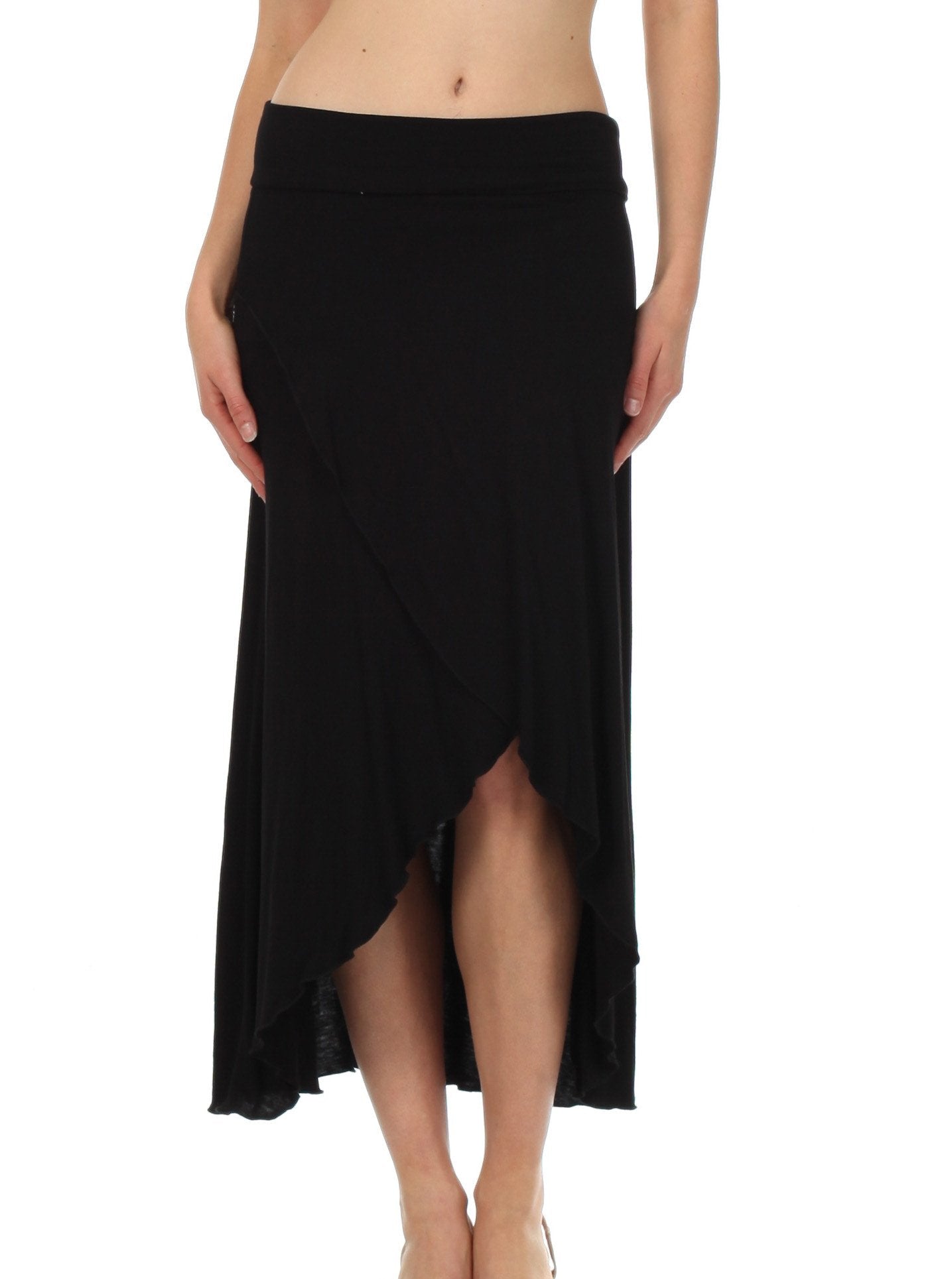 Sakkas Soft Jersey Feel Solid Color Strapless High Low Dress / Skirt - Concordia Style Boutique