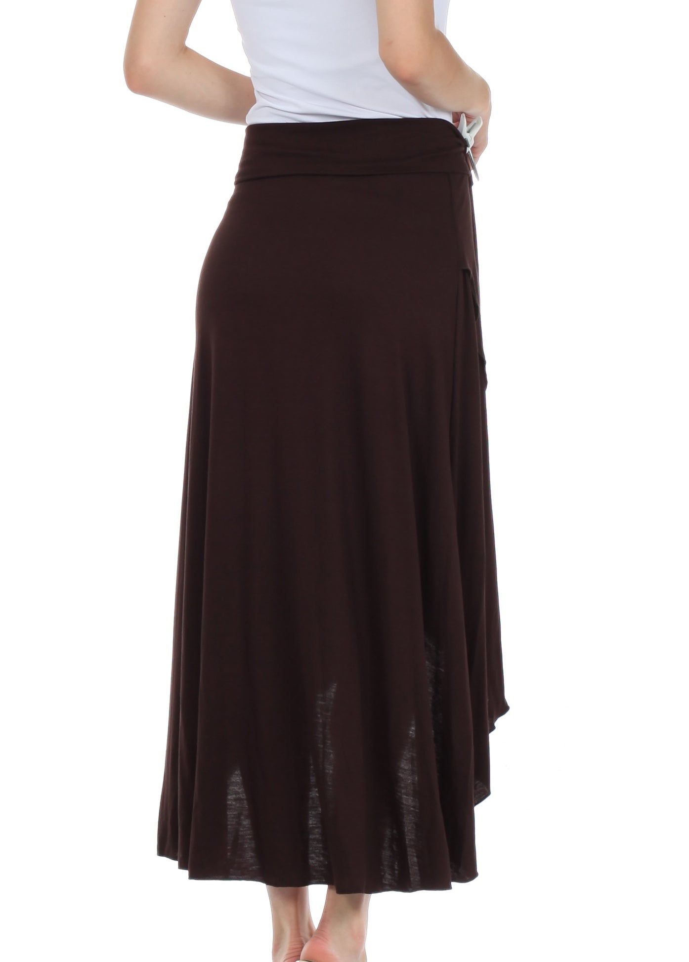 Sakkas Soft Jersey Feel Solid Color Strapless High Low Dress / Skirt - Concordia Style Boutique