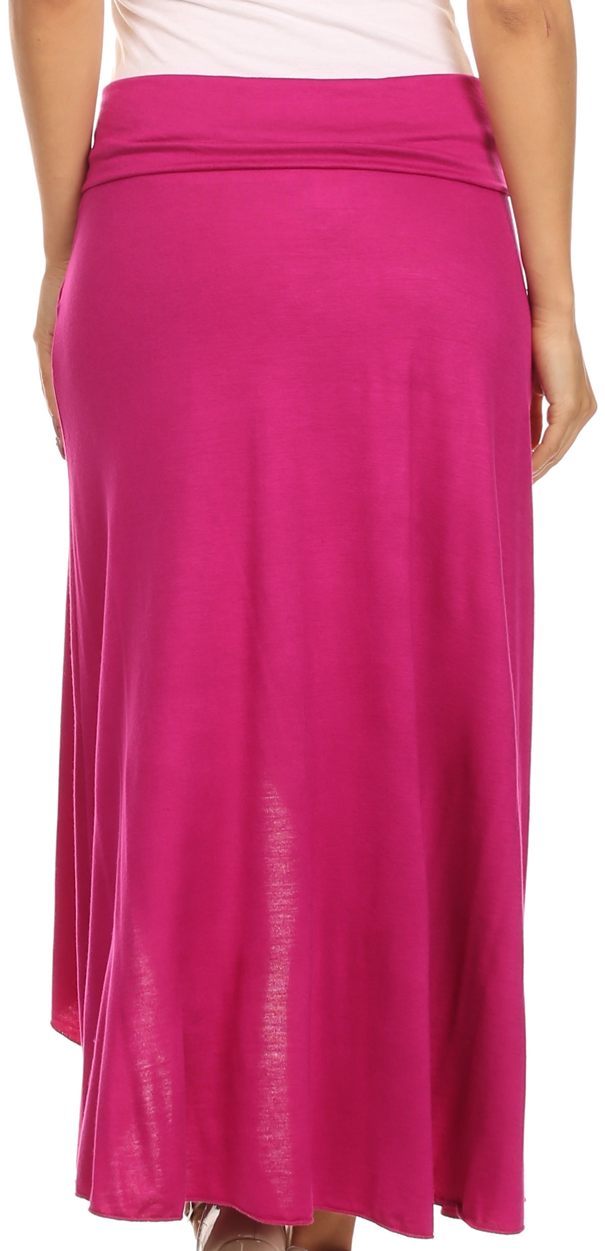 Sakkas Soft Jersey Feel Solid Color Strapless High Low Dress / Skirt - Concordia Style Boutique