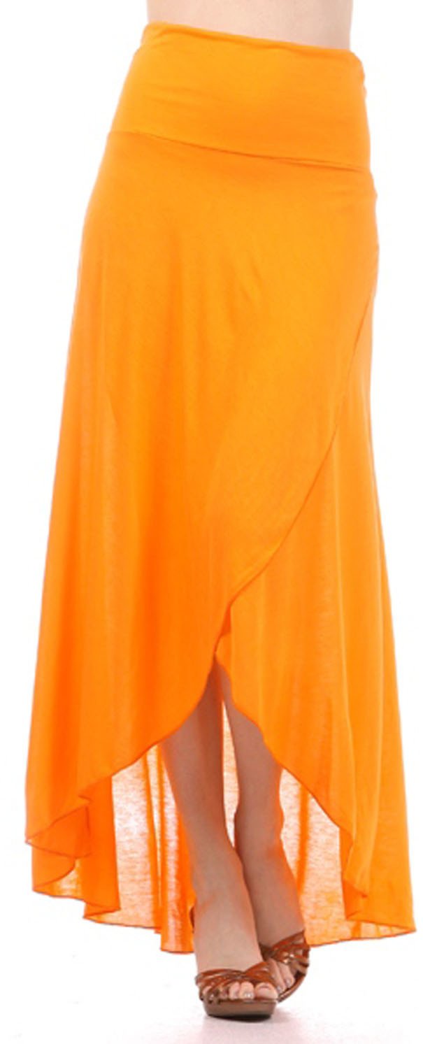 Sakkas Soft Jersey Feel Solid Color Strapless High Low Dress / Skirt - Concordia Style Boutique