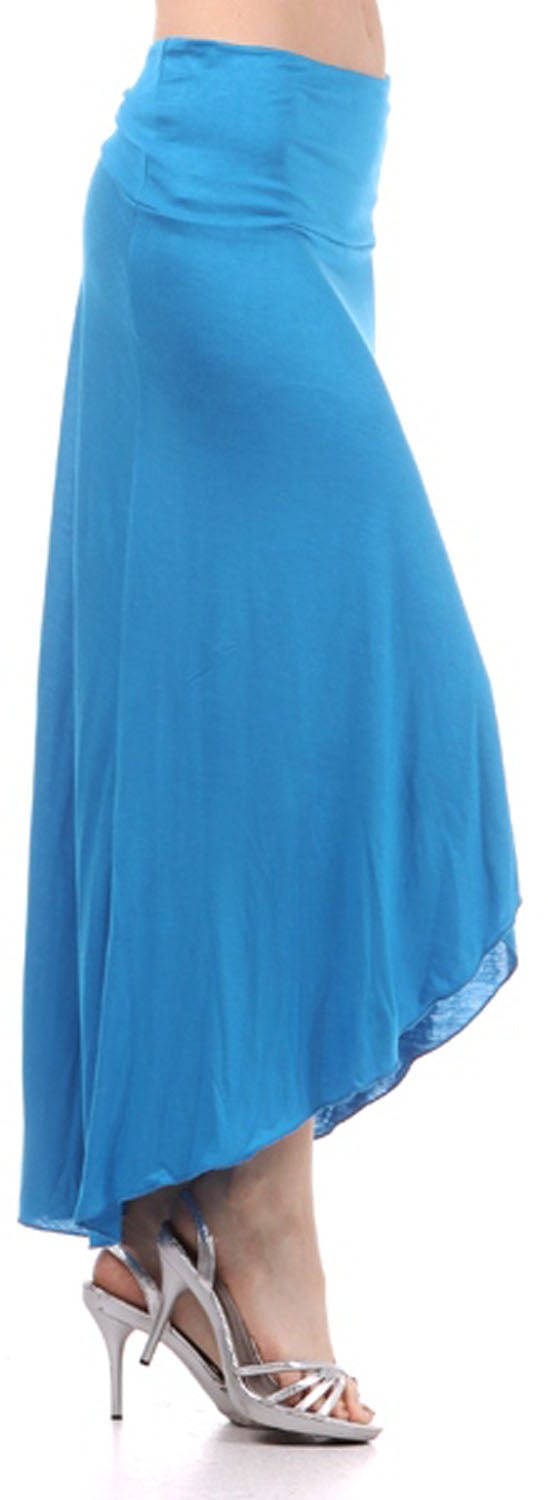 Sakkas Soft Jersey Feel Solid Color Strapless High Low Dress / Skirt - Concordia Style Boutique