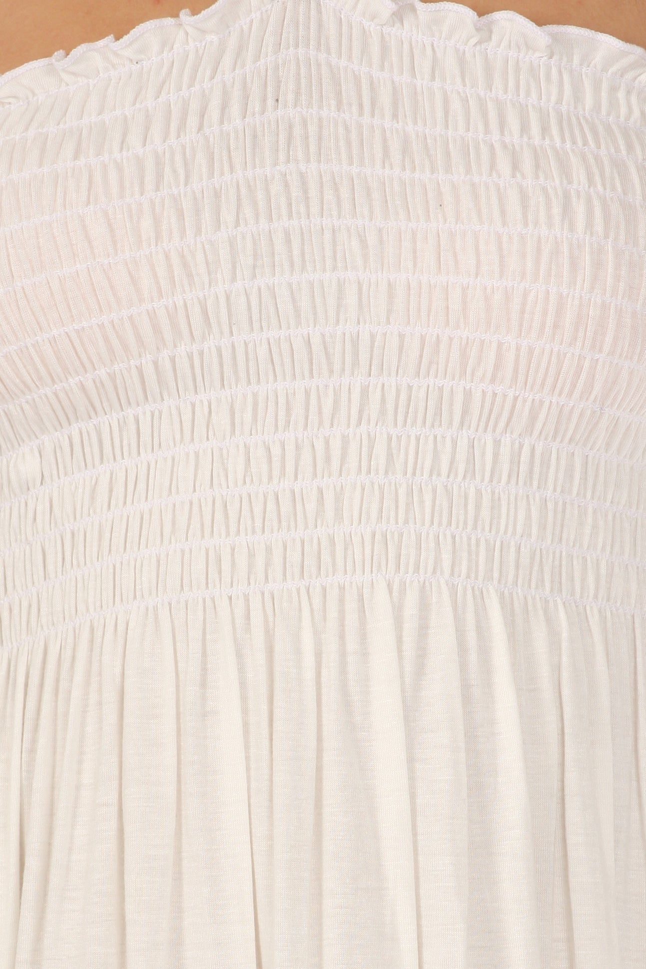 Sakkas Soft Jersey Feel Solid Color Smocked Bodice String Halter Long Dress - Concordia Style Boutique