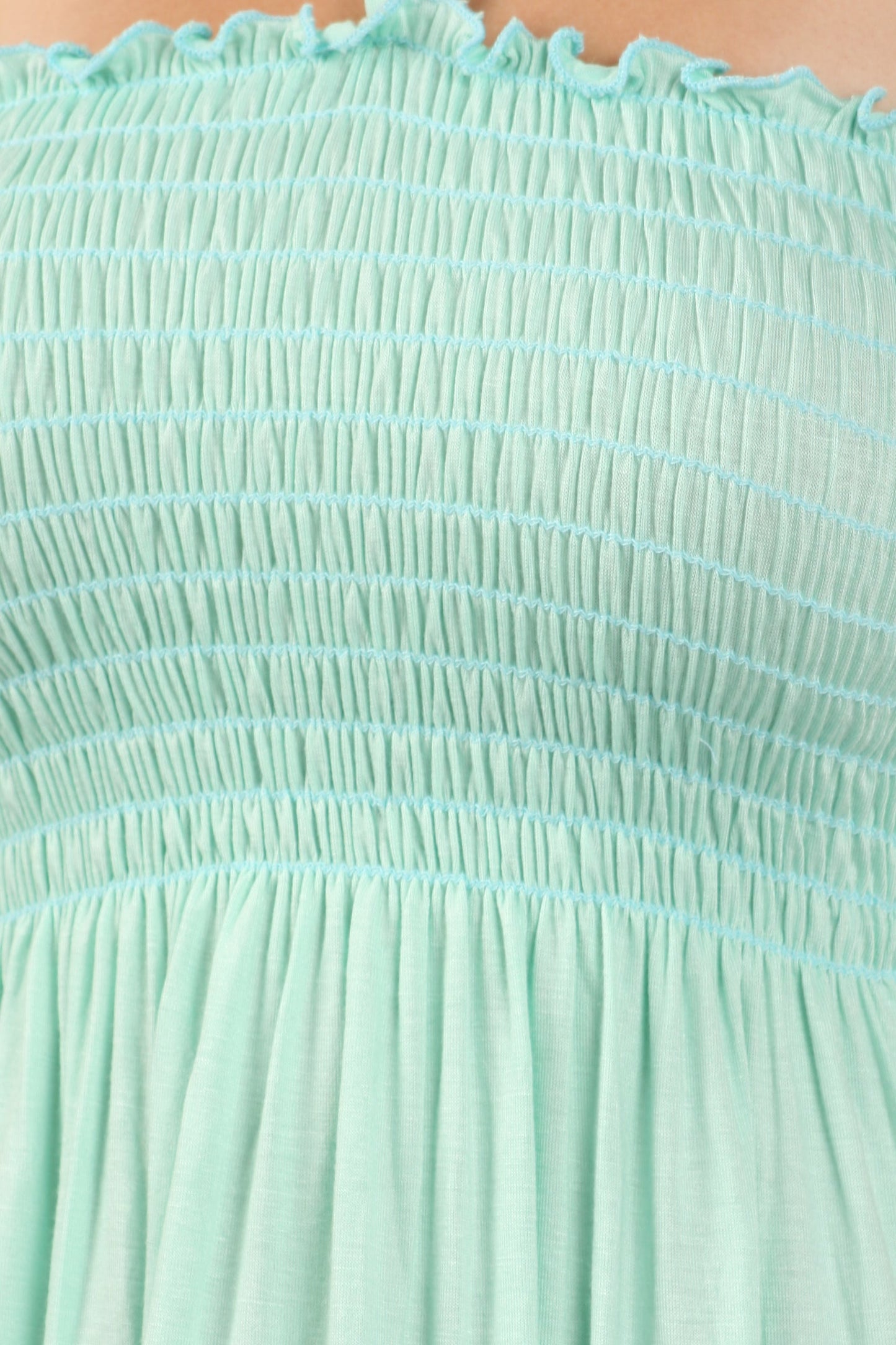 Sakkas Soft Jersey Feel Solid Color Smocked Bodice String Halter Long Dress - Concordia Style Boutique