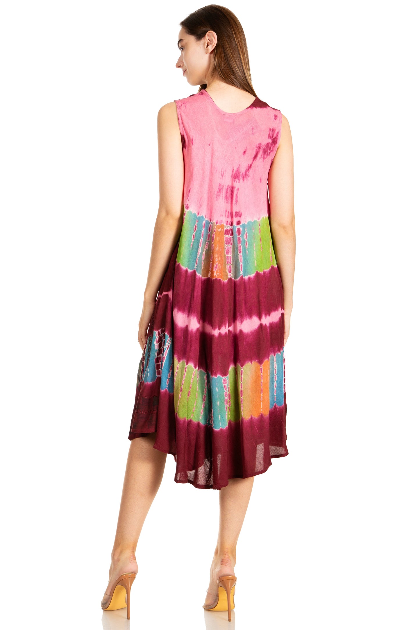 Sakkas Palm Tree Tie Dye Caftan Dress / Cover Up - Concordia Style Boutique