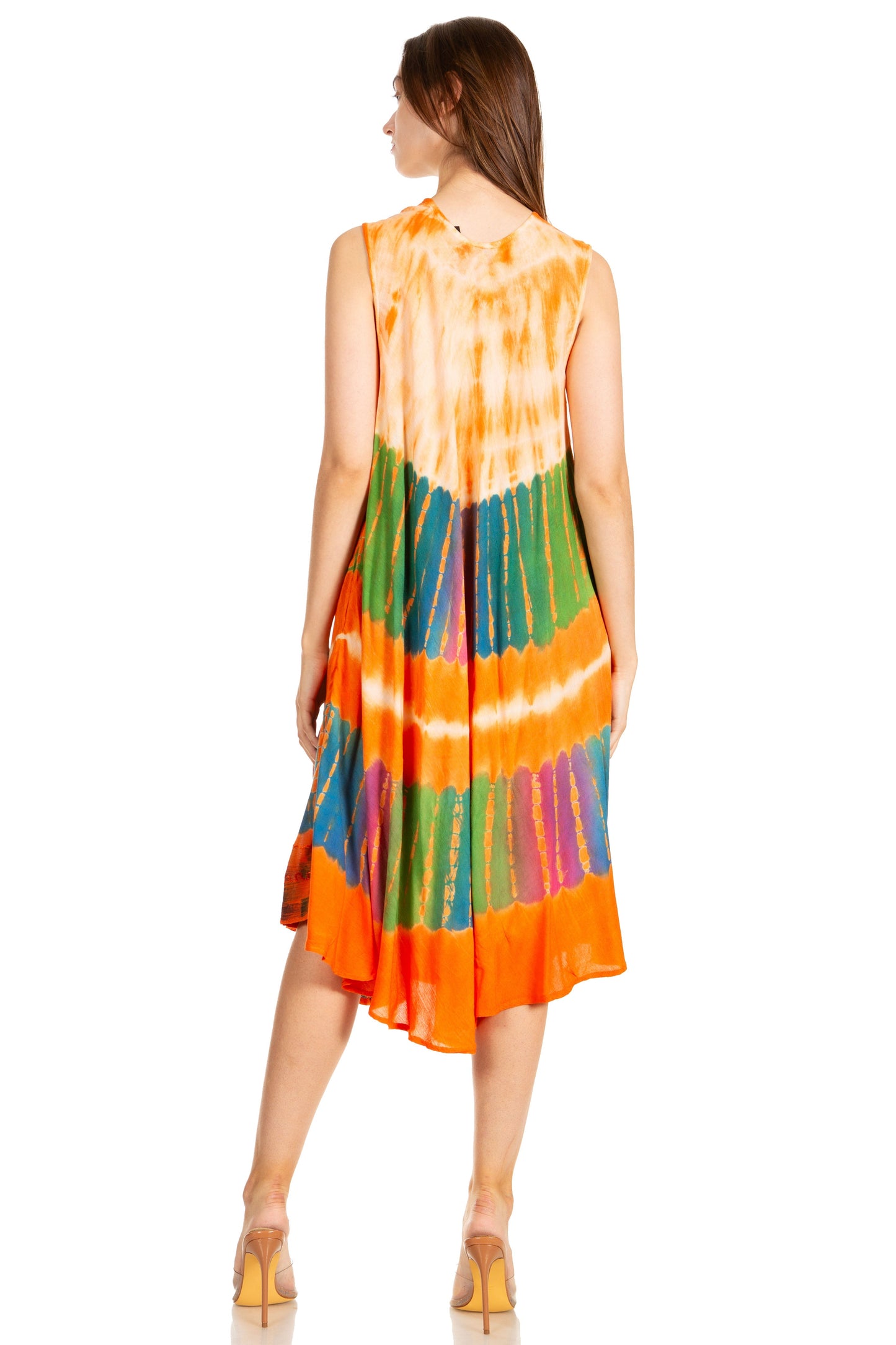 Sakkas Palm Tree Tie Dye Caftan Dress / Cover Up - Concordia Style Boutique