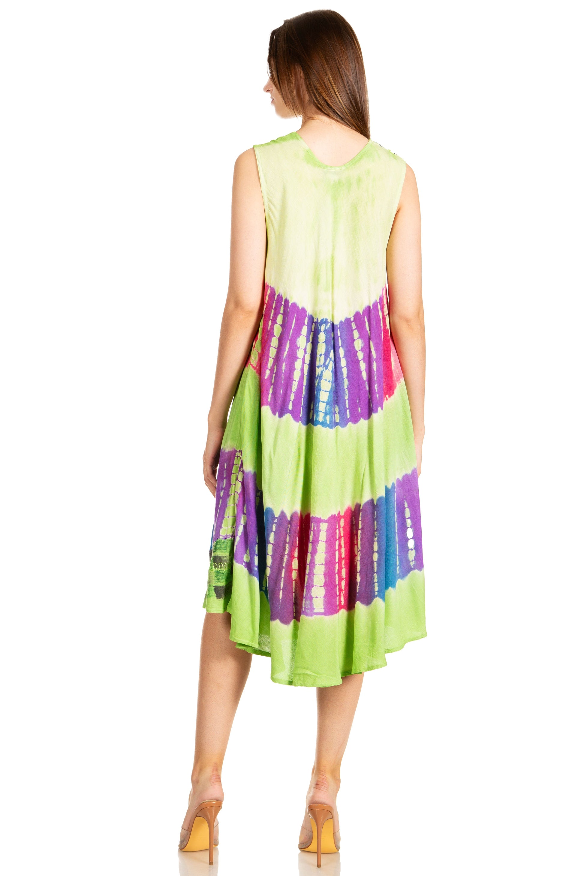 Sakkas Palm Tree Tie Dye Caftan Dress / Cover Up - Concordia Style Boutique