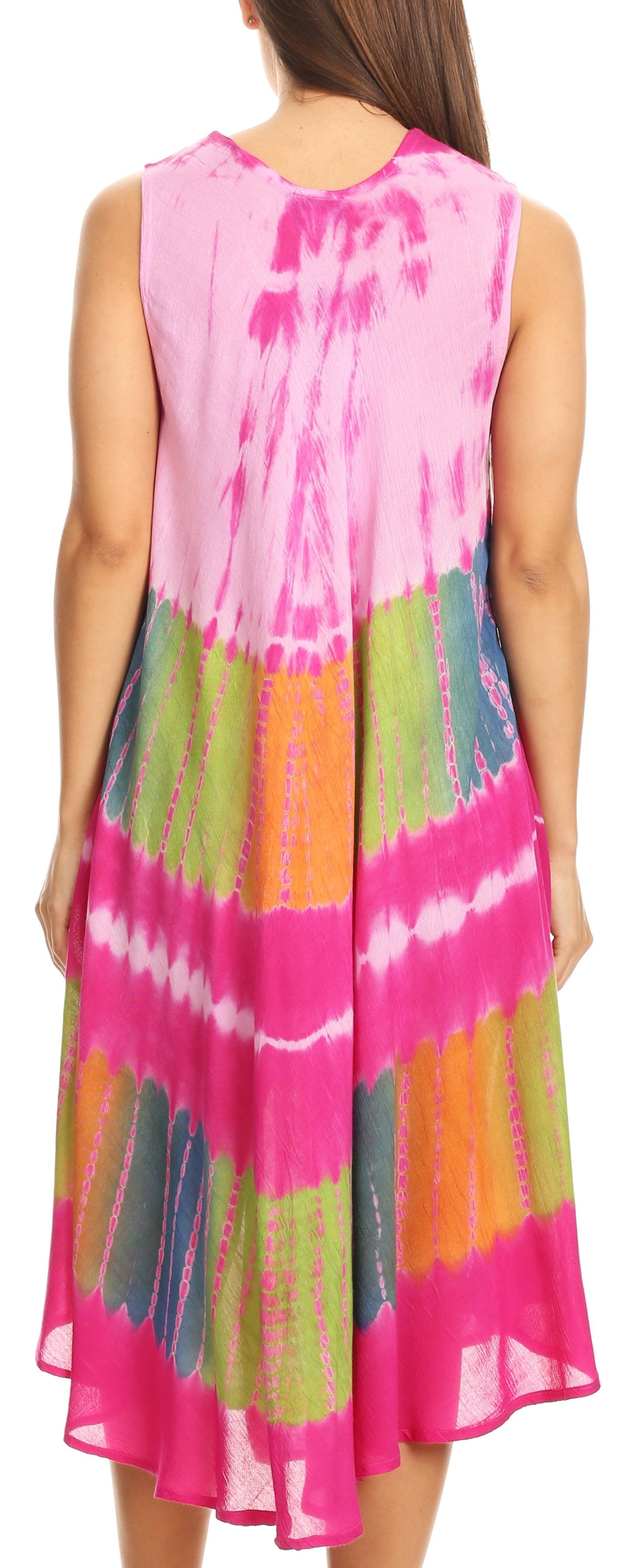 Sakkas Palm Tree Tie Dye Caftan Dress / Cover Up - Concordia Style Boutique