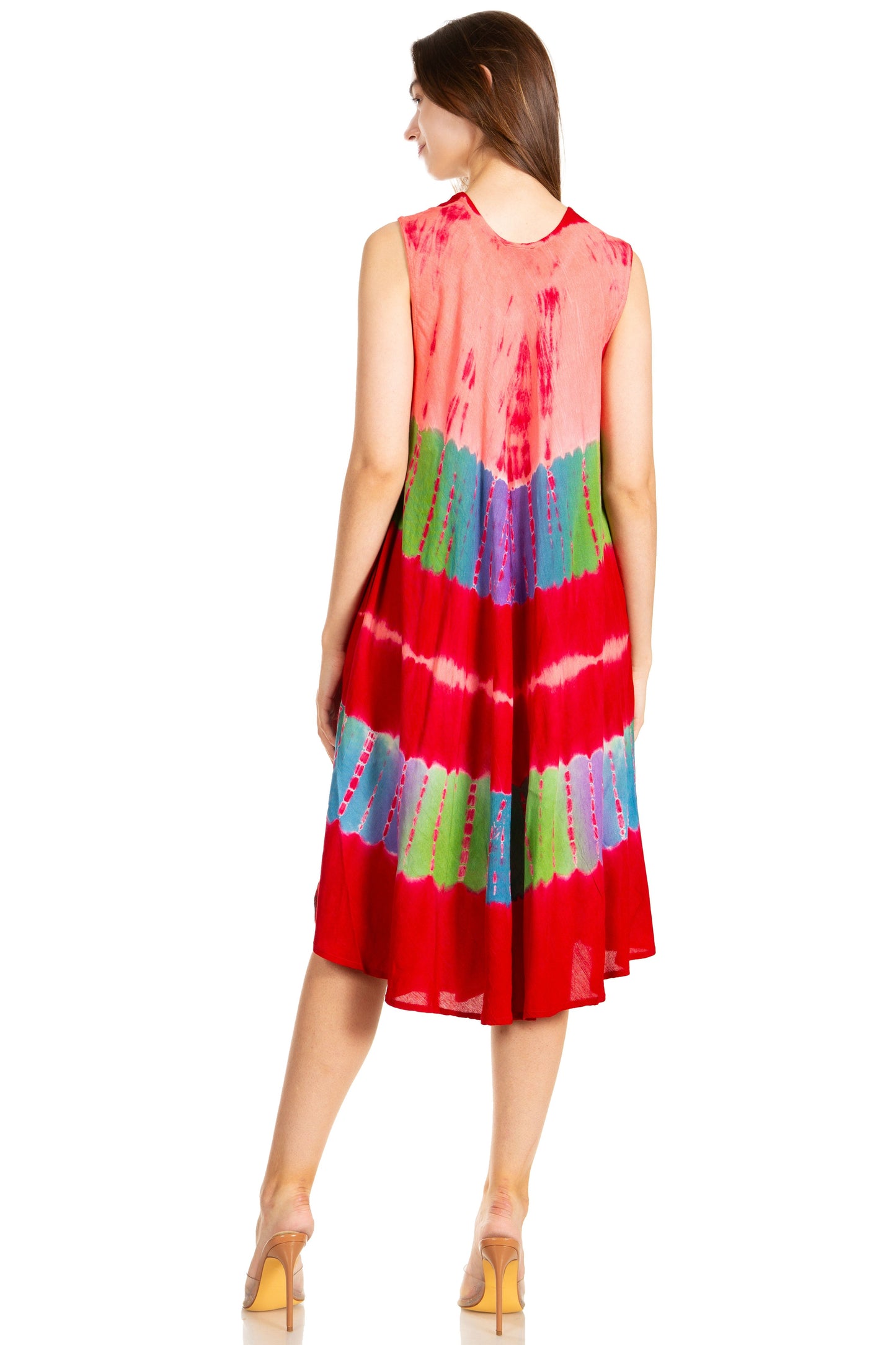 Sakkas Palm Tree Tie Dye Caftan Dress / Cover Up - Concordia Style Boutique