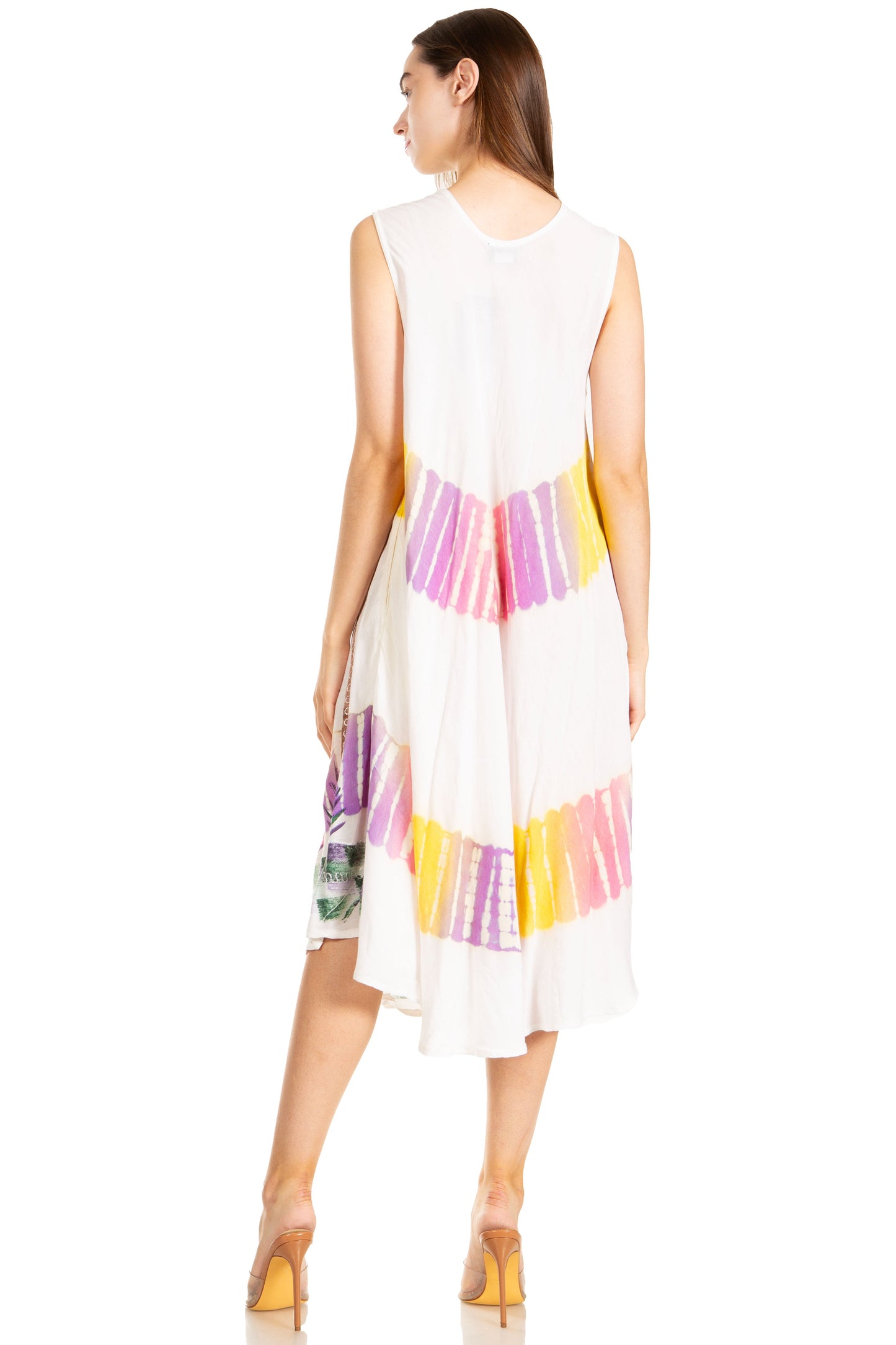 Sakkas Palm Tree Tie Dye Caftan Dress / Cover Up - Concordia Style Boutique