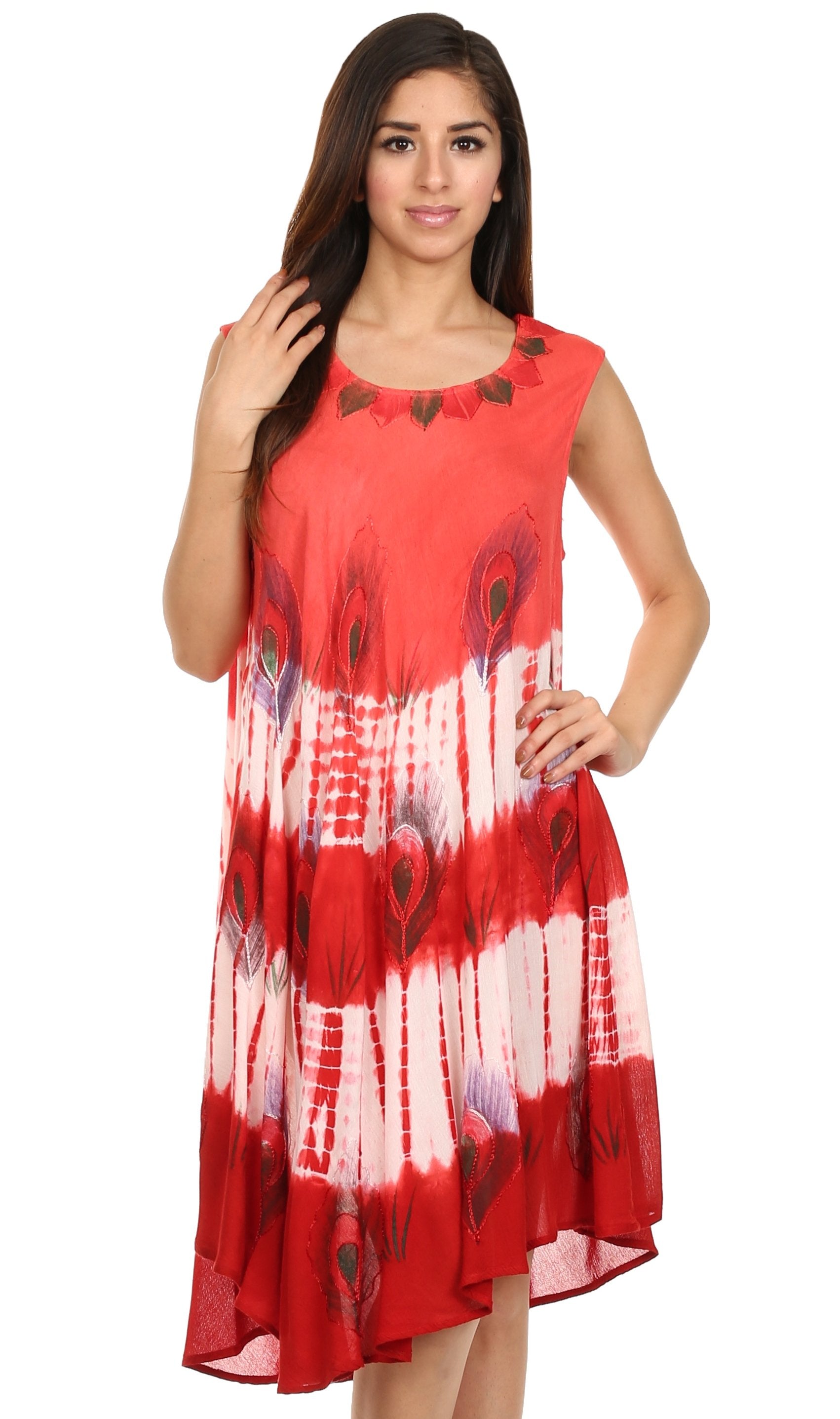 Sakkas Peacock Feather Caftan Dress / Cover Up - Concordia Style Boutique
