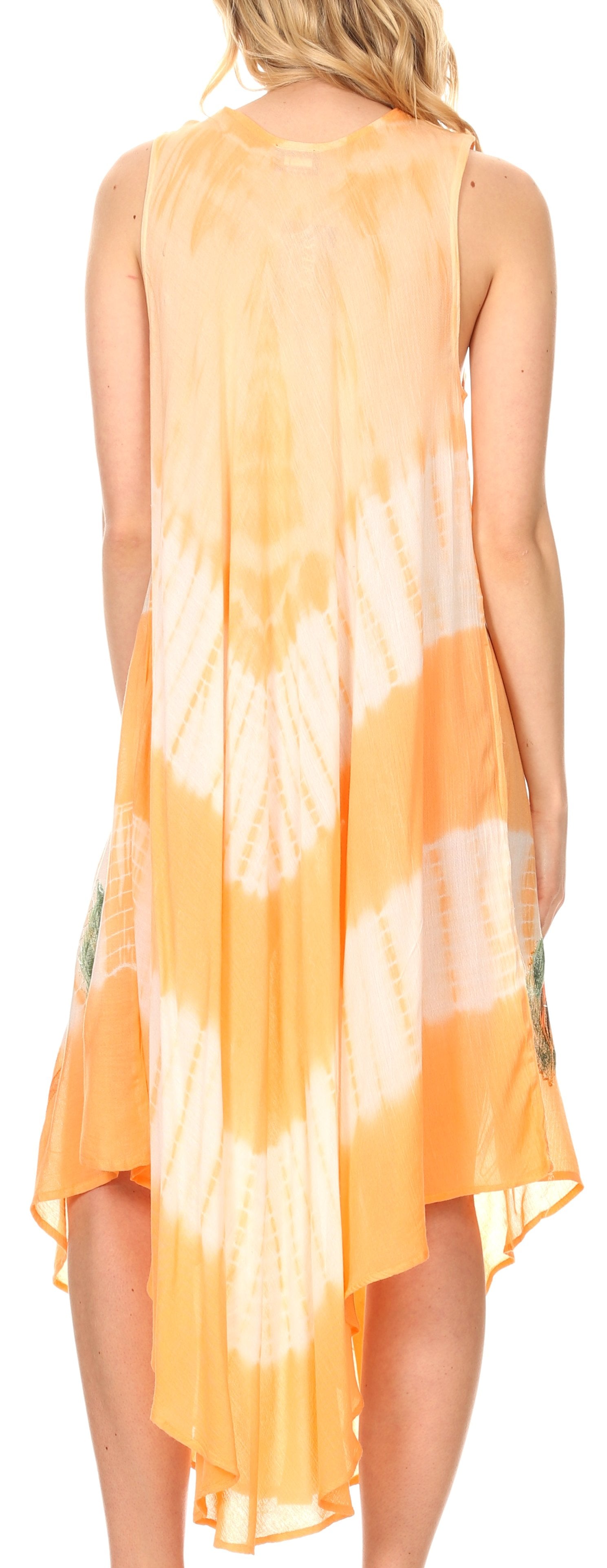 Sakkas Peacock Feather Caftan Dress / Cover Up - Concordia Style Boutique