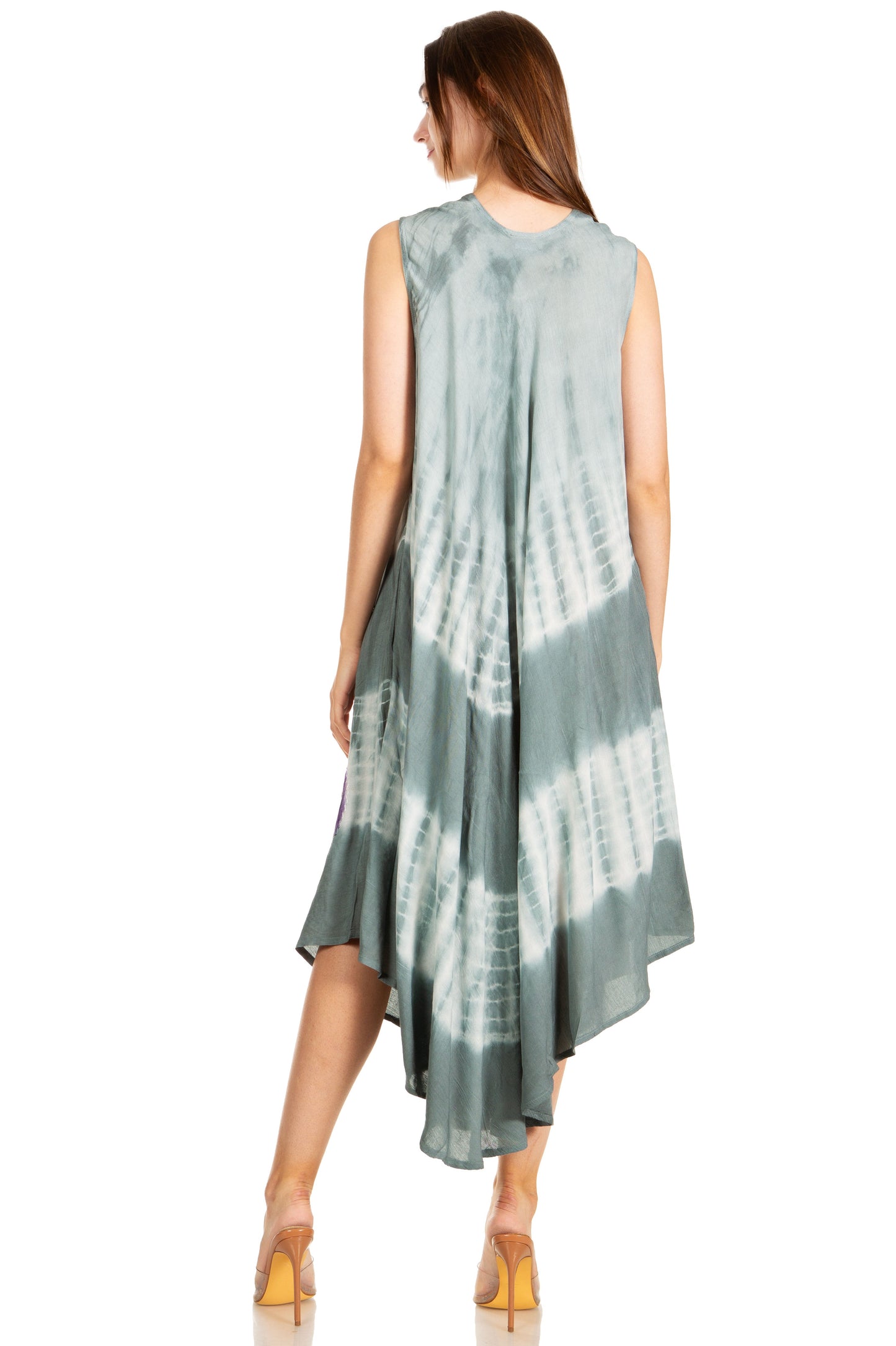 Sakkas Peacock Feather Caftan Dress / Cover Up - Concordia Style Boutique