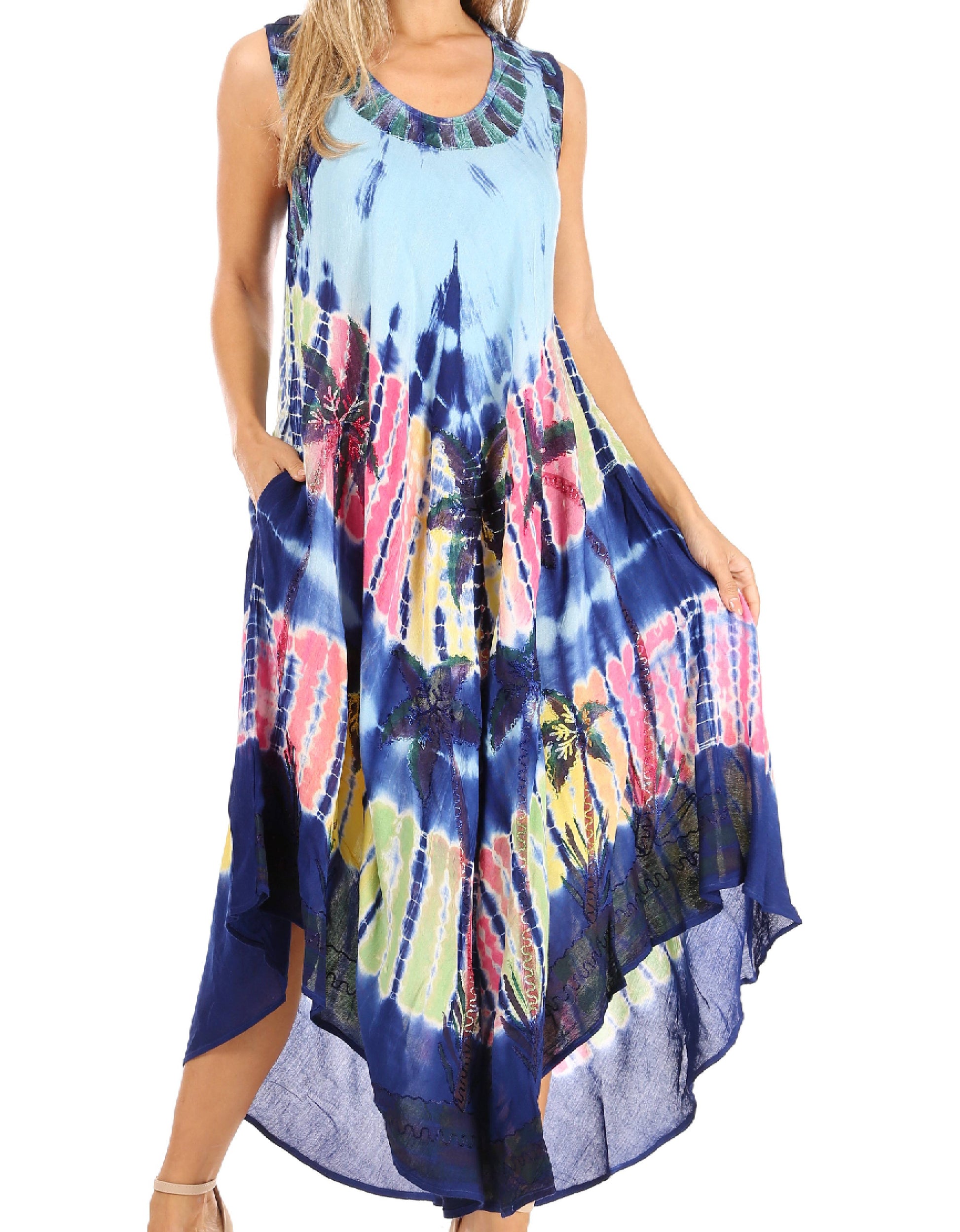 Sakkas Tasanee Caftan Tank Dress / Cover Up - Concordia Style Boutique
