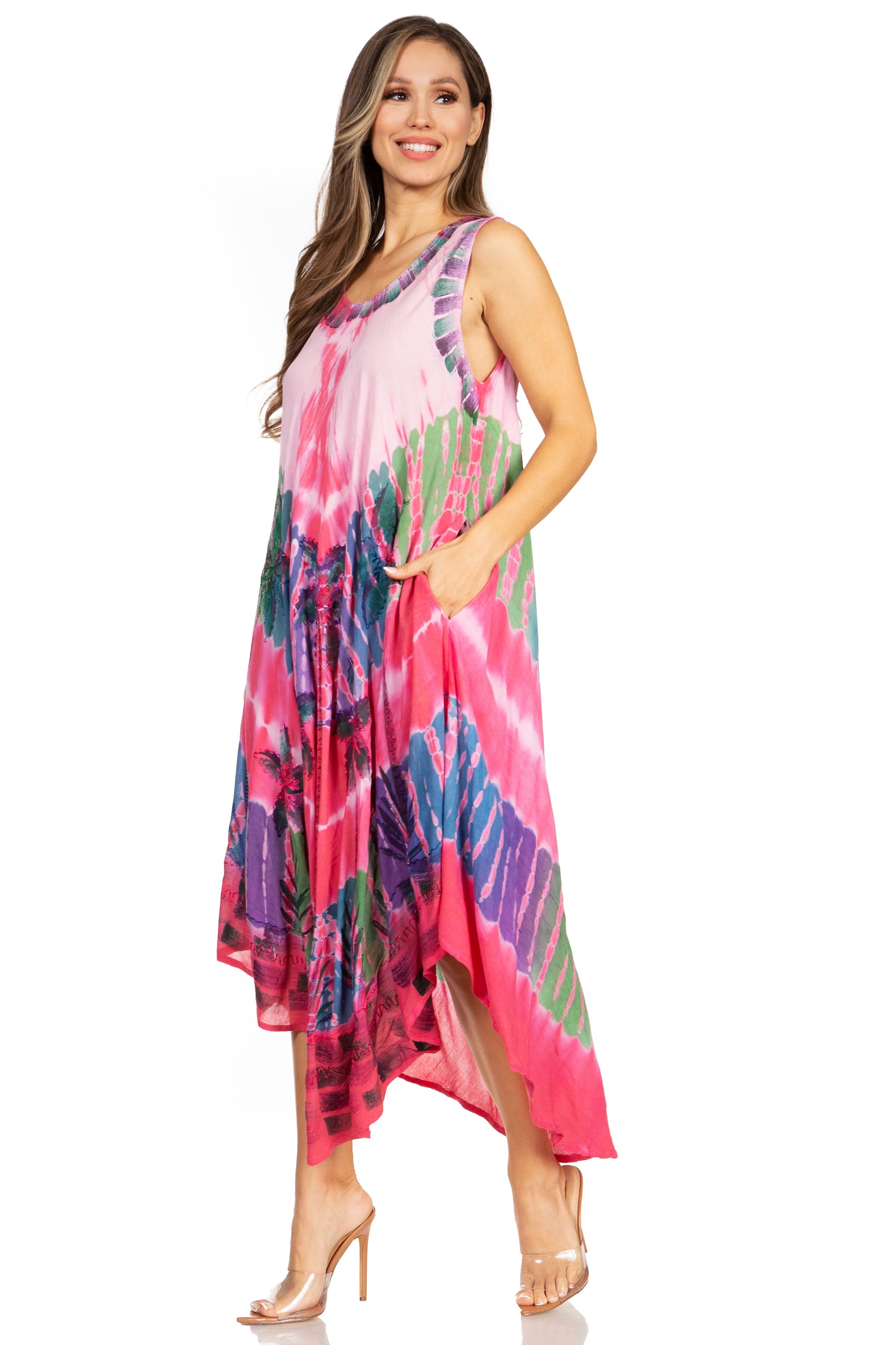 Sakkas Tasanee Caftan Tank Dress / Cover Up - Concordia Style Boutique