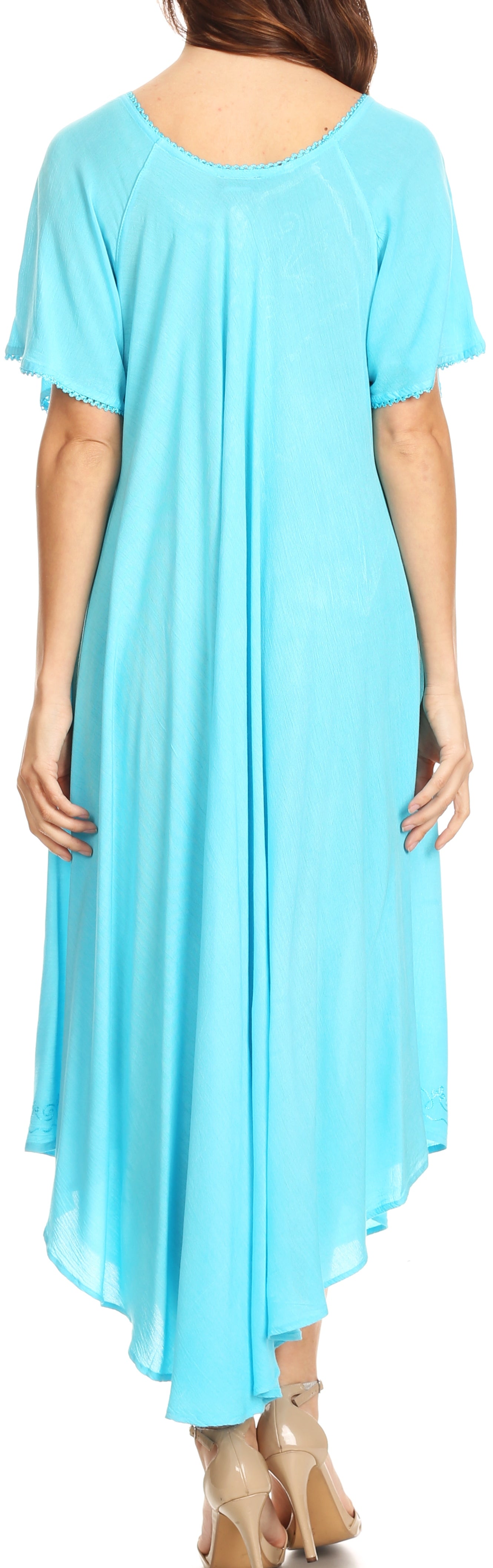 Sakkas Lilia Embroidered Lace Up Bodice Relaxed Fit Maxi Sun Dress - Concordia Style Boutique