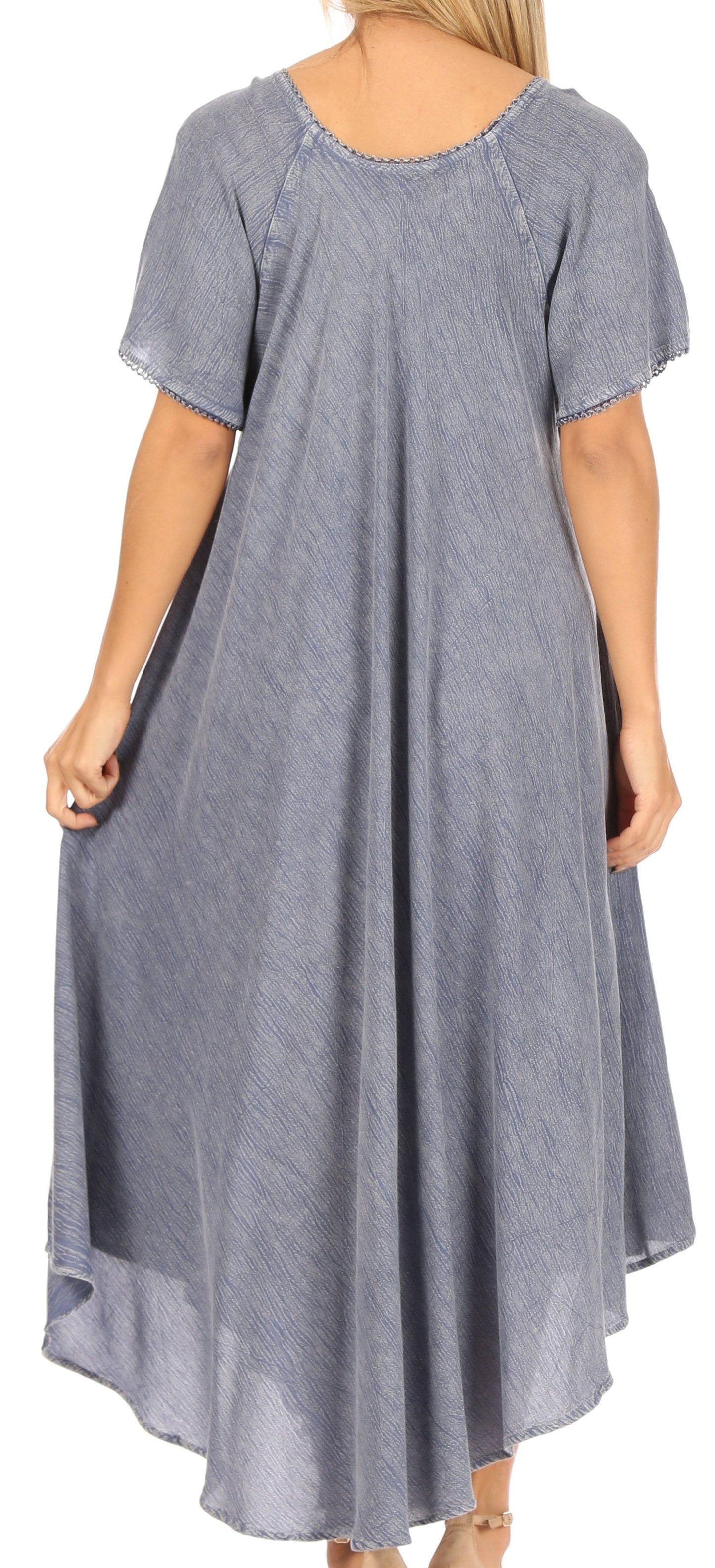 Sakkas Lilia Embroidered Lace Up Bodice Relaxed Fit Maxi Sun Dress - Concordia Style Boutique