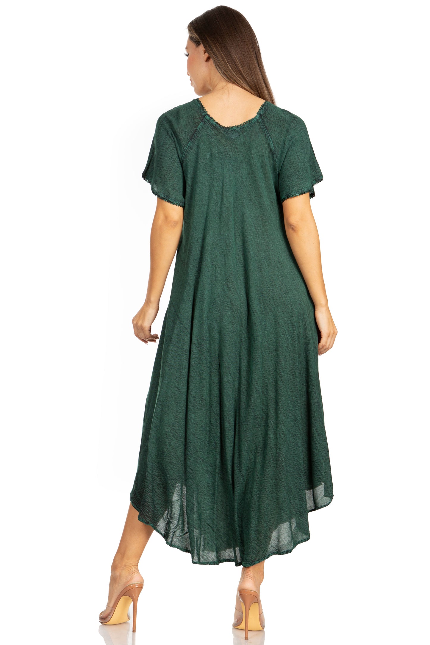 Sakkas Lilia Embroidered Lace Up Bodice Relaxed Fit Maxi Sun Dress - Concordia Style Boutique