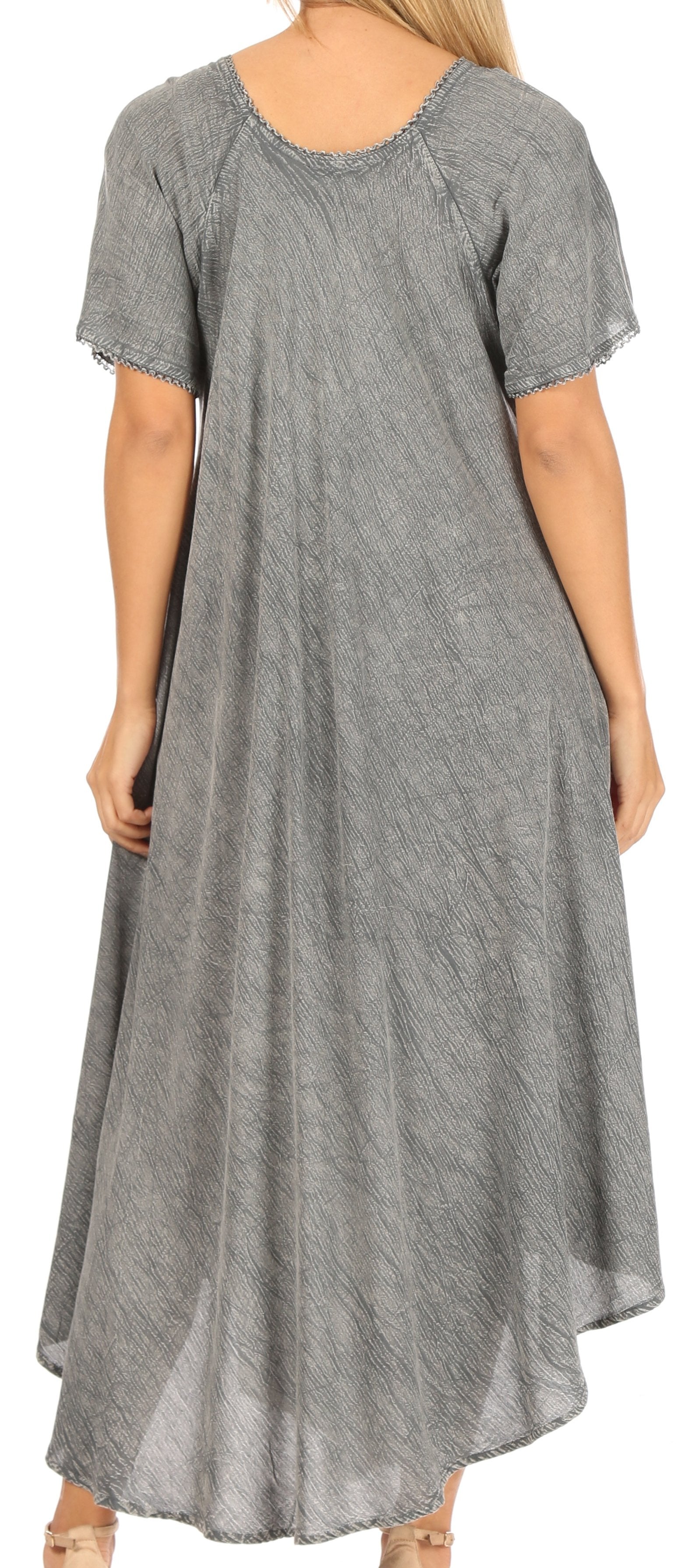 Sakkas Lilia Embroidered Lace Up Bodice Relaxed Fit Maxi Sun Dress - Concordia Style Boutique