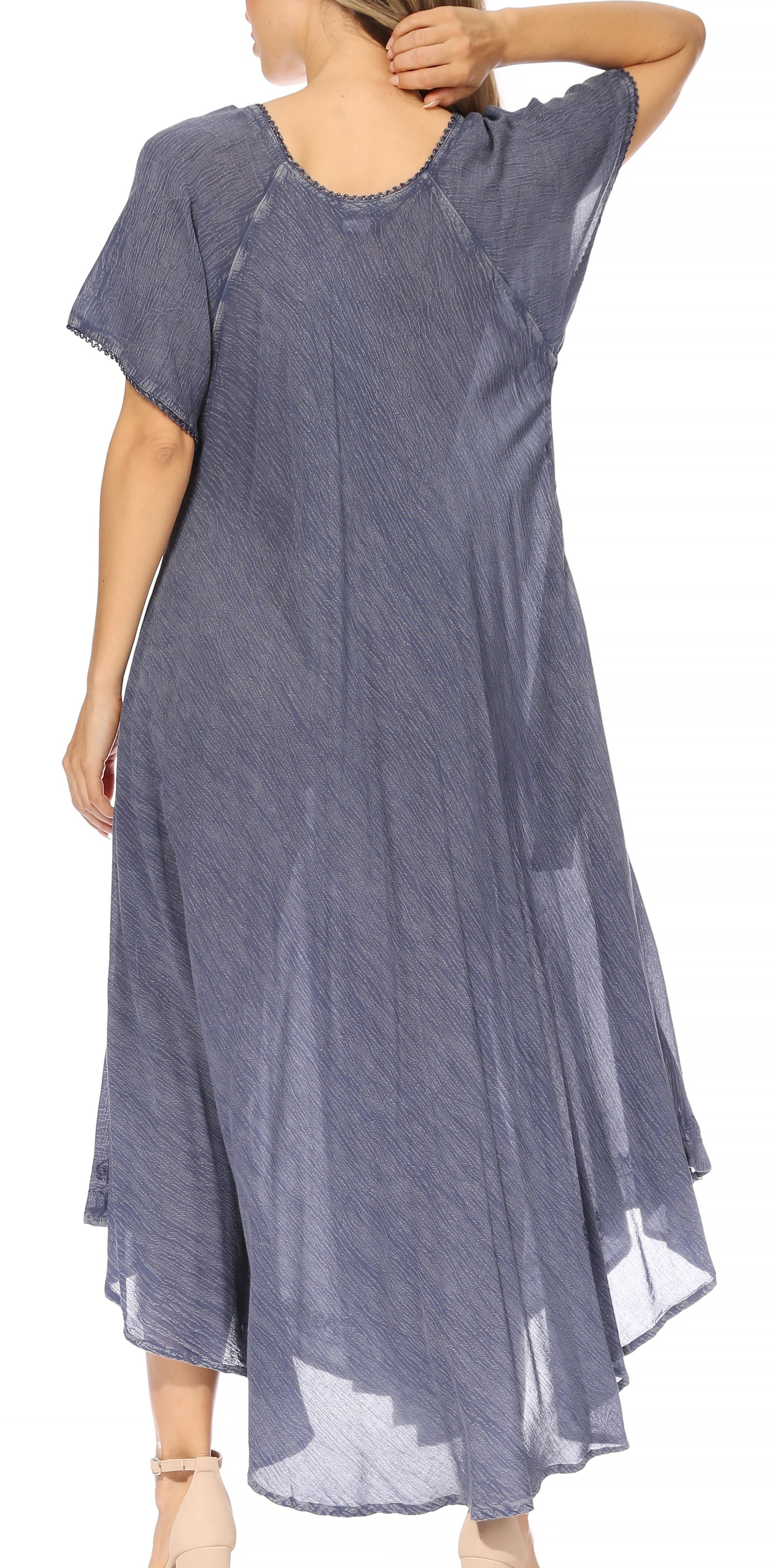 Sakkas Lilia Embroidered Lace Up Bodice Relaxed Fit Maxi Sun Dress - Concordia Style Boutique