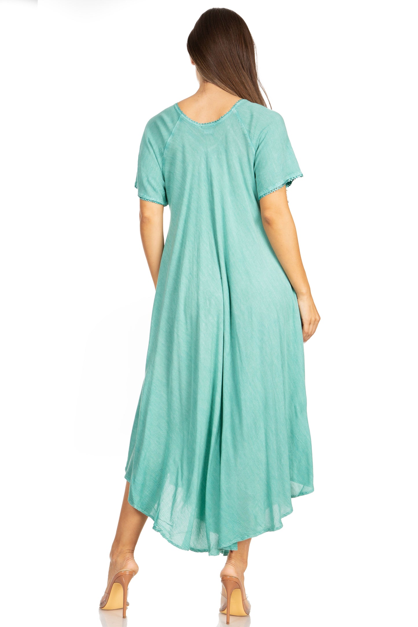 Sakkas Lilia Embroidered Lace Up Bodice Relaxed Fit Maxi Sun Dress - Concordia Style Boutique