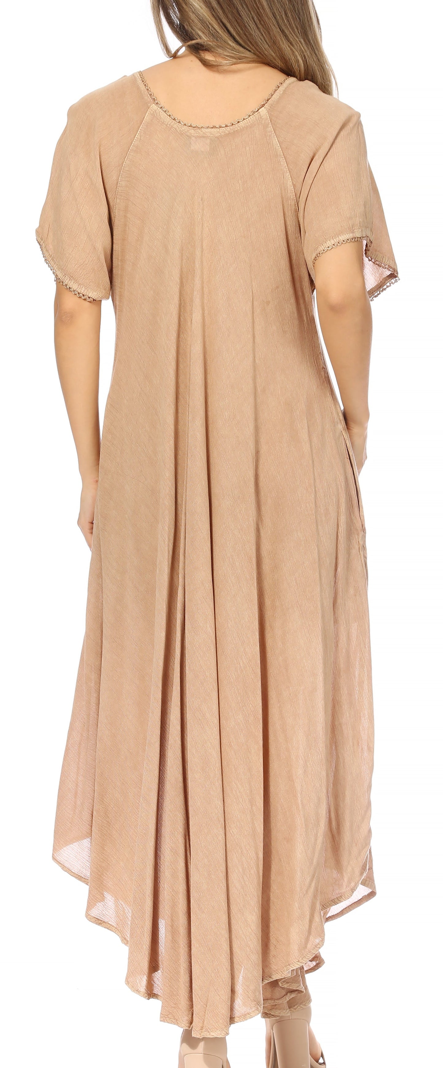 Sakkas Lilia Embroidered Lace Up Bodice Relaxed Fit Maxi Sun Dress - Concordia Style Boutique