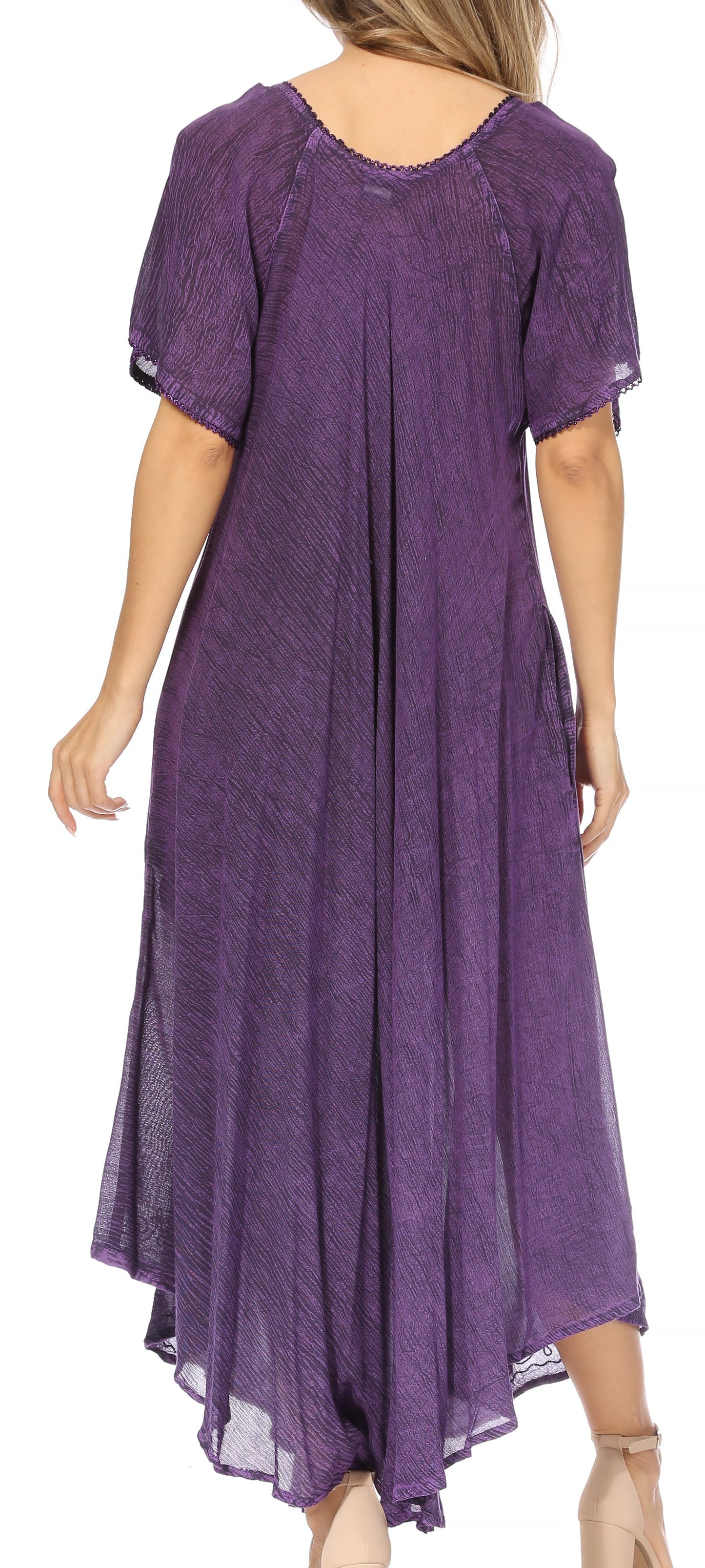 Sakkas Lilia Embroidered Lace Up Bodice Relaxed Fit Maxi Sun Dress - Concordia Style Boutique