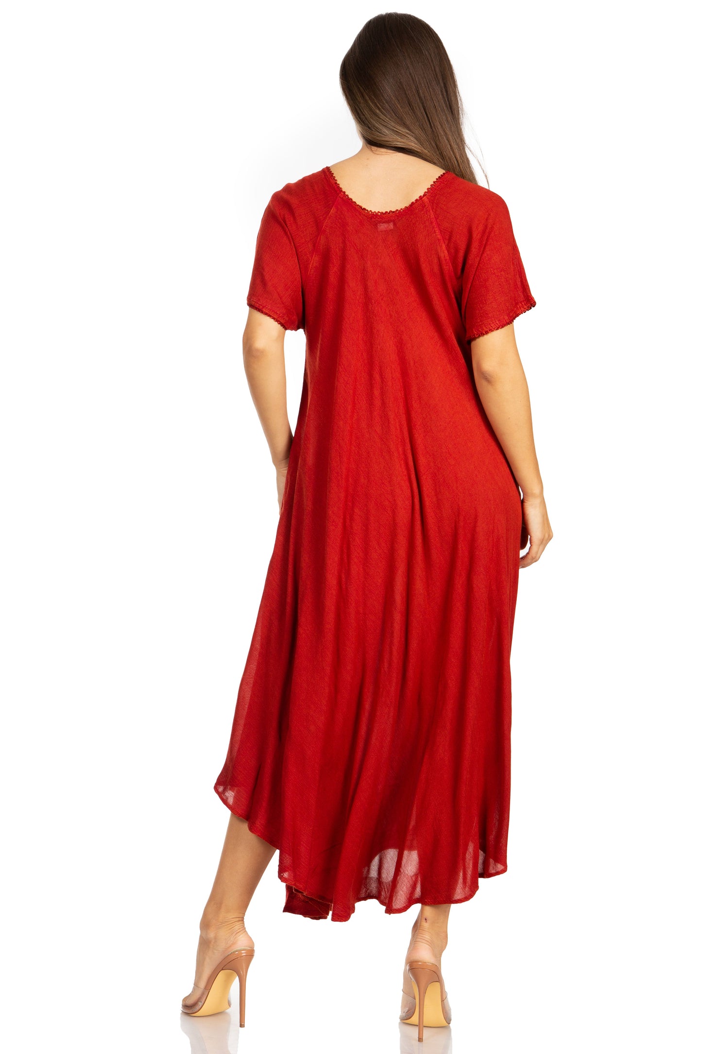 Sakkas Lilia Embroidered Lace Up Bodice Relaxed Fit Maxi Sun Dress - Concordia Style Boutique