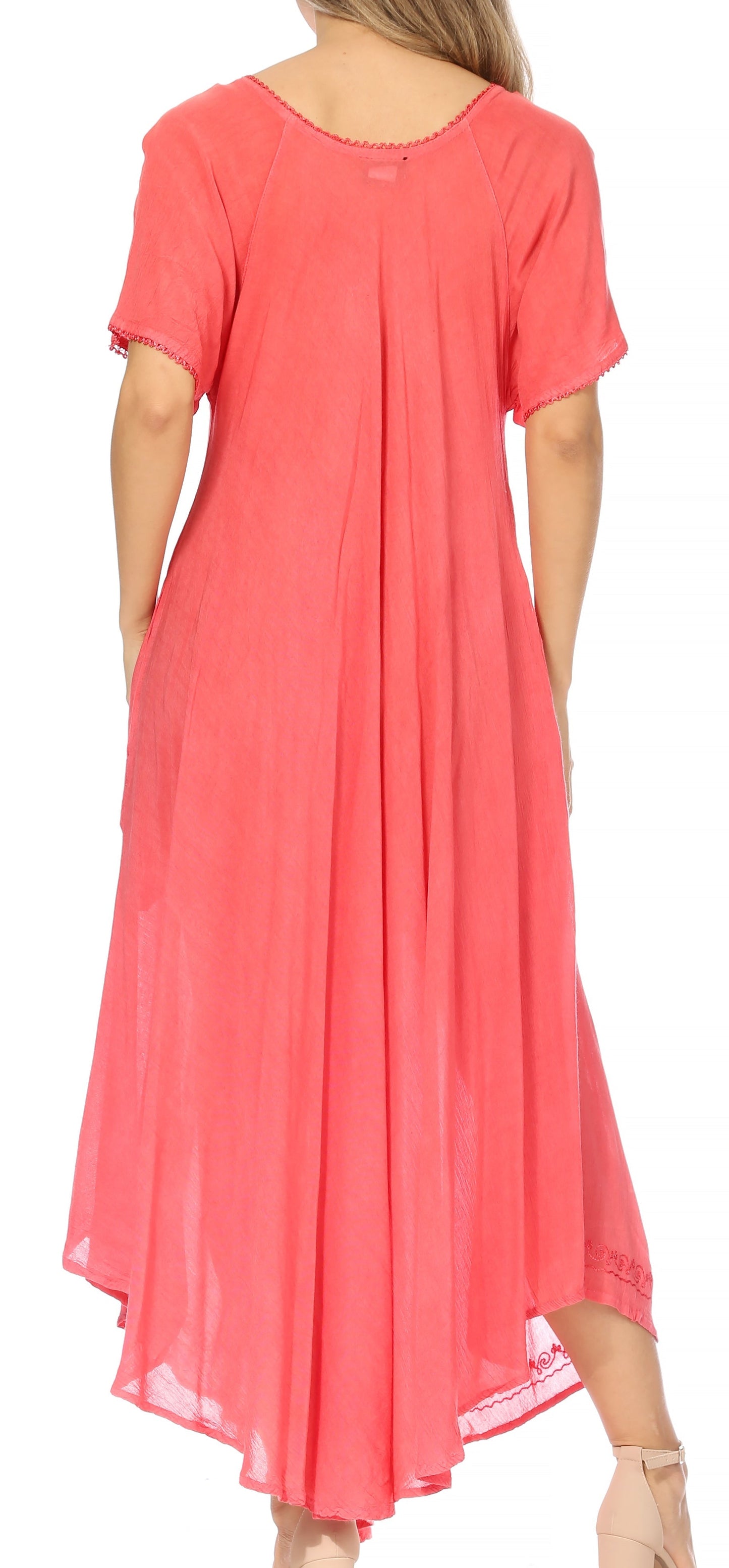 Sakkas Lilia Embroidered Lace Up Bodice Relaxed Fit Maxi Sun Dress - Concordia Style Boutique