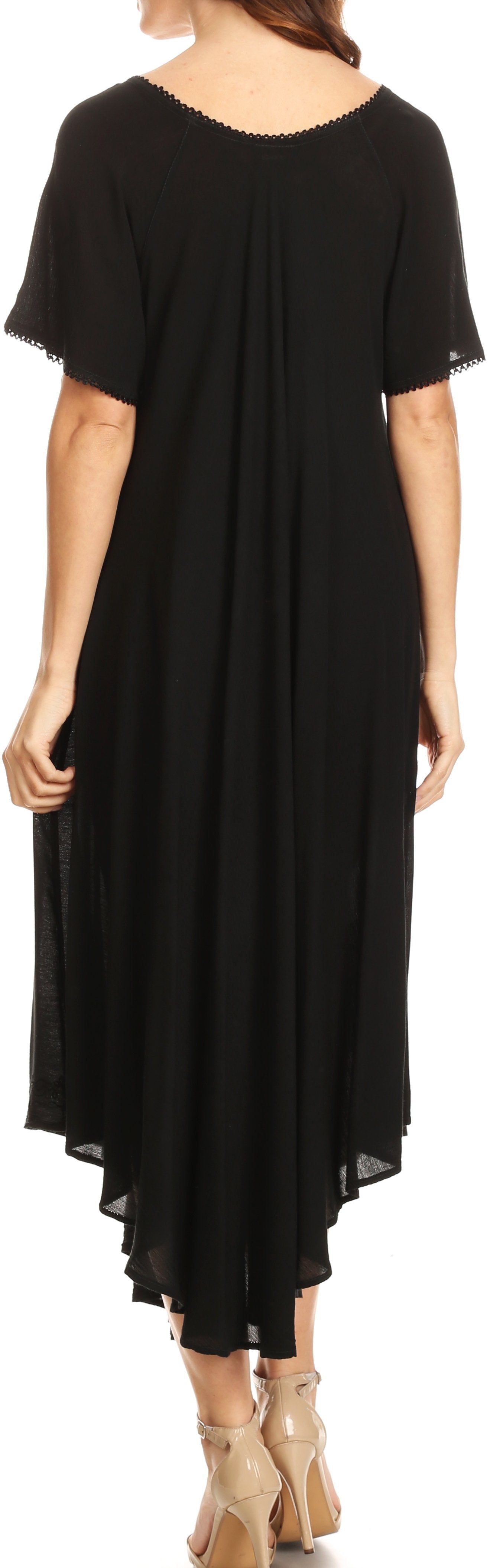 Sakkas Lilia Embroidered Lace Up Bodice Relaxed Fit Maxi Sun Dress - Concordia Style Boutique