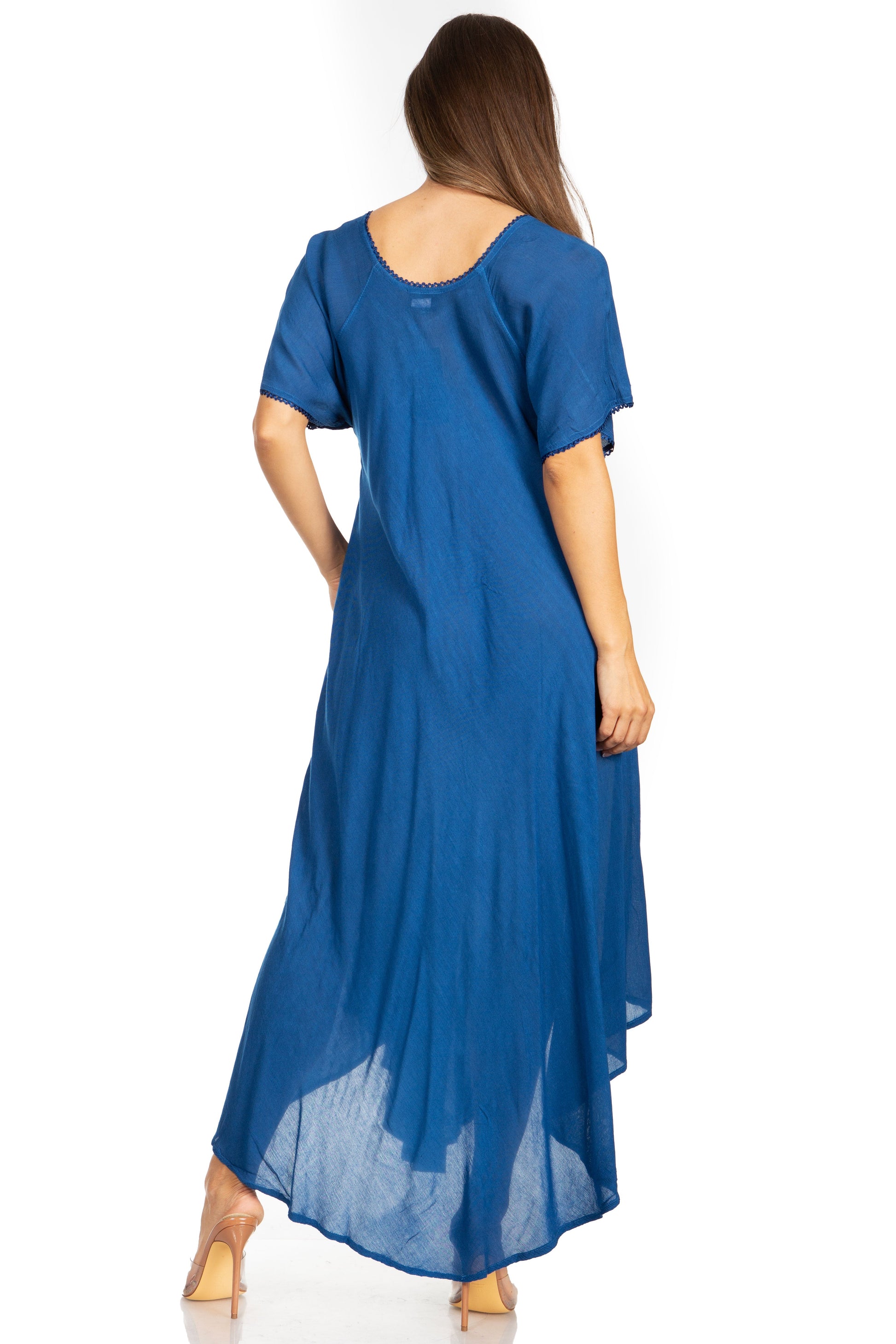 Sakkas Lilia Embroidered Lace Up Bodice Relaxed Fit Maxi Sun Dress - Concordia Style Boutique