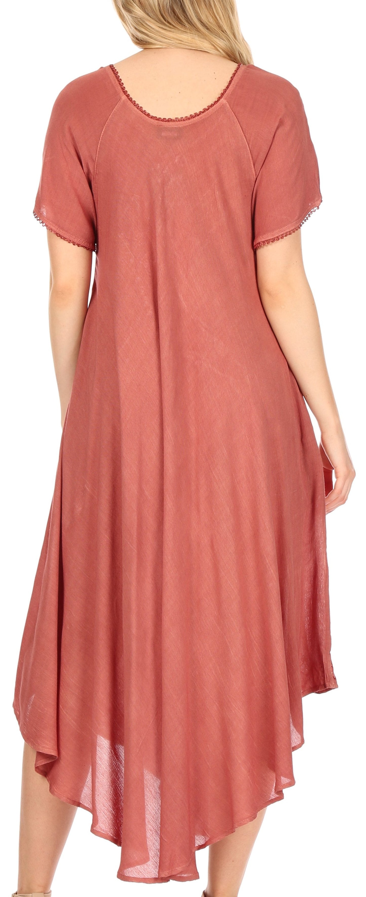 Sakkas Lilia Embroidered Lace Up Bodice Relaxed Fit Maxi Sun Dress - Concordia Style Boutique