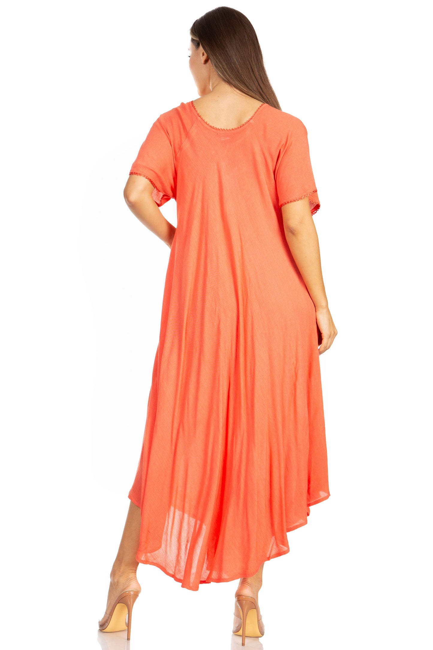 Sakkas Lilia Embroidered Lace Up Bodice Relaxed Fit Maxi Sun Dress - Concordia Style Boutique